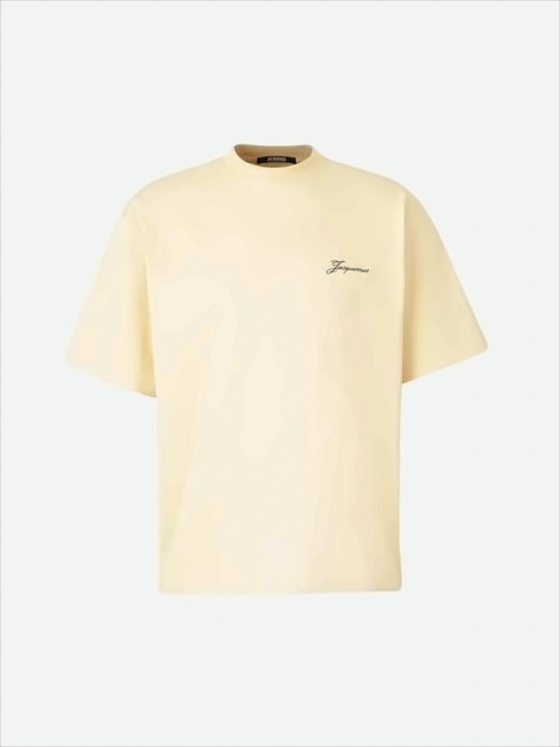 Light Beige Short-Sleeve T-Shirt with Subtle Embroidery