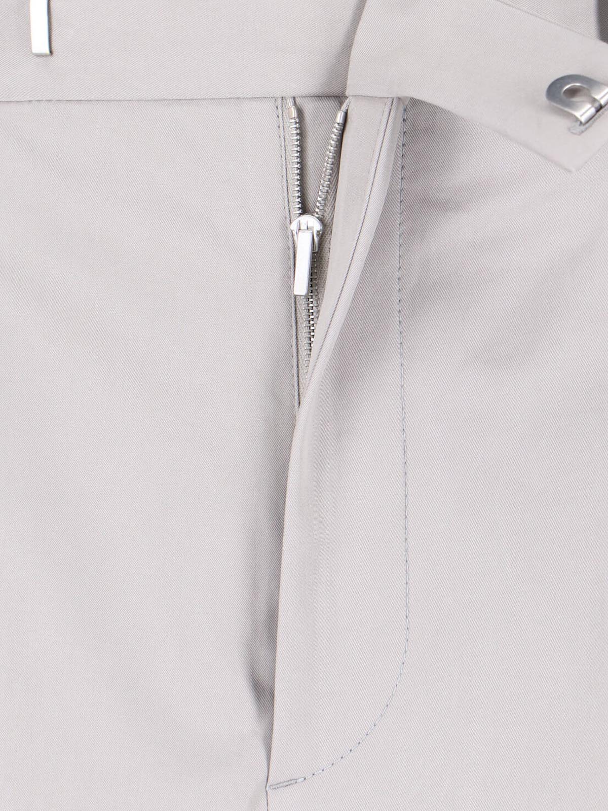 Grey High-Waisted Tailored Wide-Leg Trousers