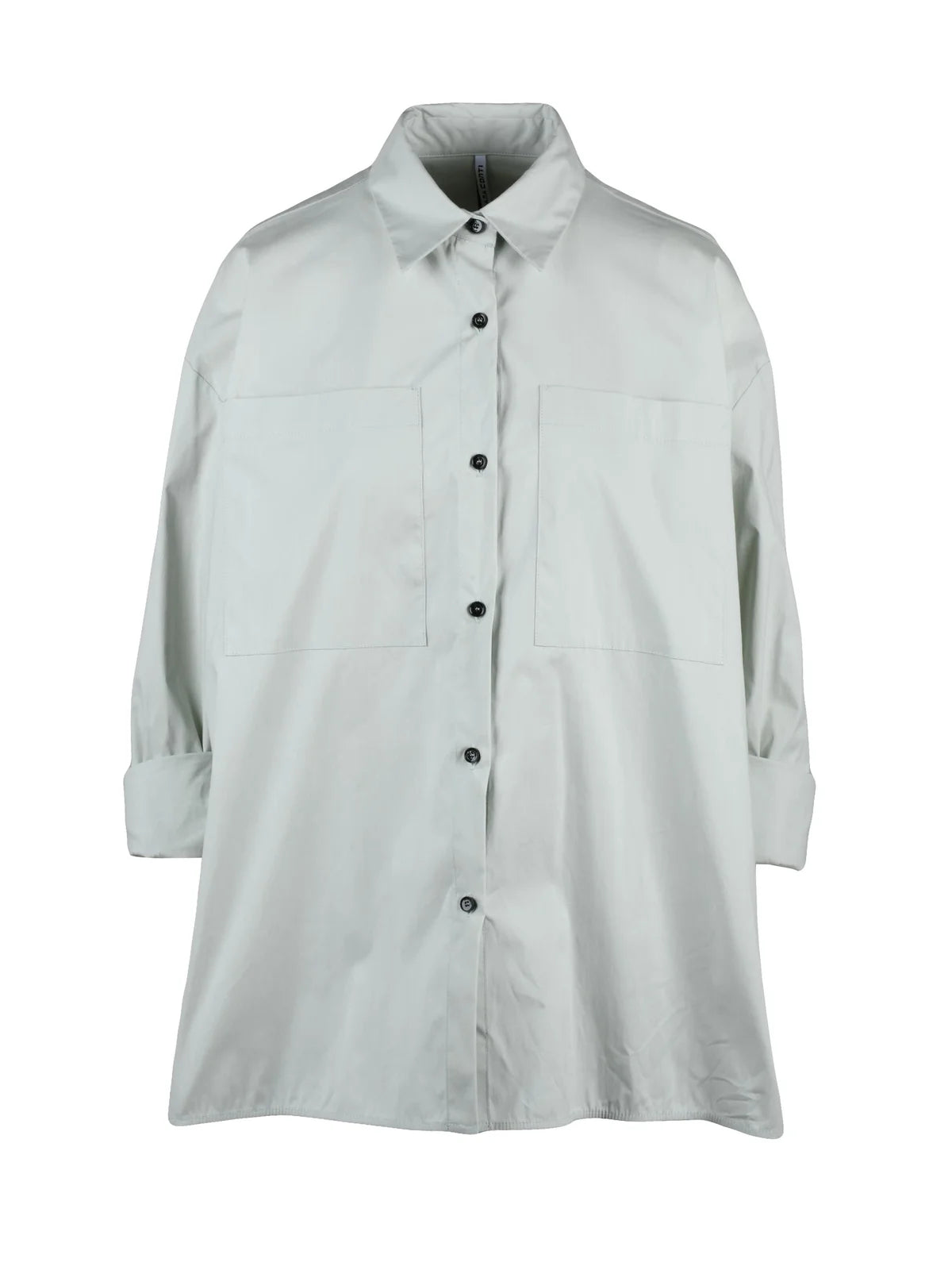 Pistachio Green Cotton Polyamide Elastane Oversize Shirt