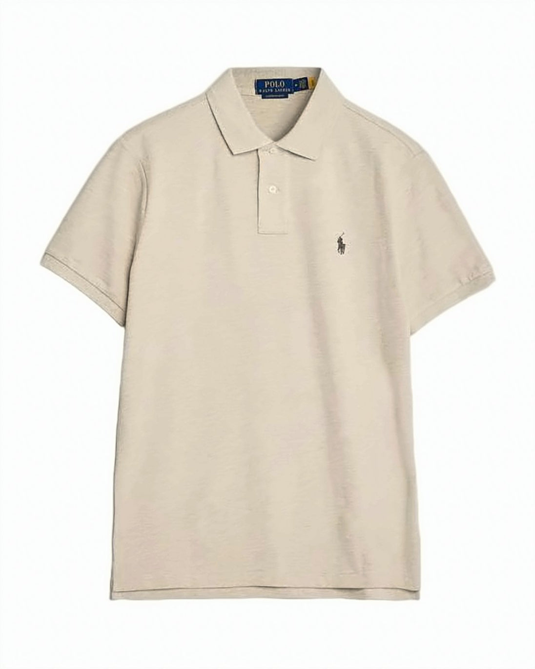 Short-Sleeve Polo Shirt In Soft Heathered Beige