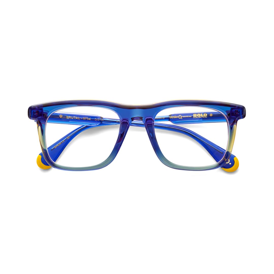 Brutal No.34 Rectangular Gradient Acetate Eyeglasses with Playful Accents