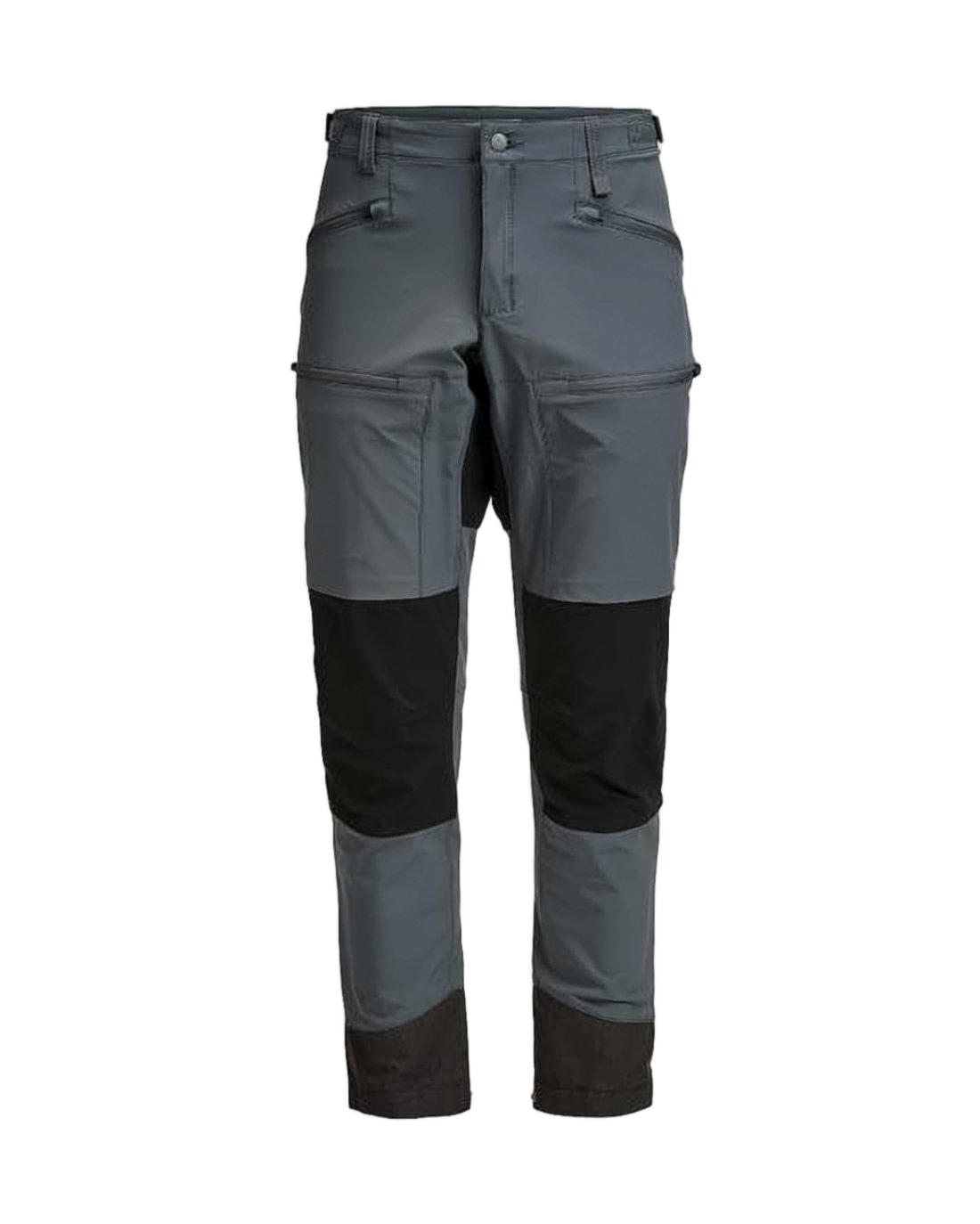 Two-Tone Straight Pants with Reinforced Knee Patches