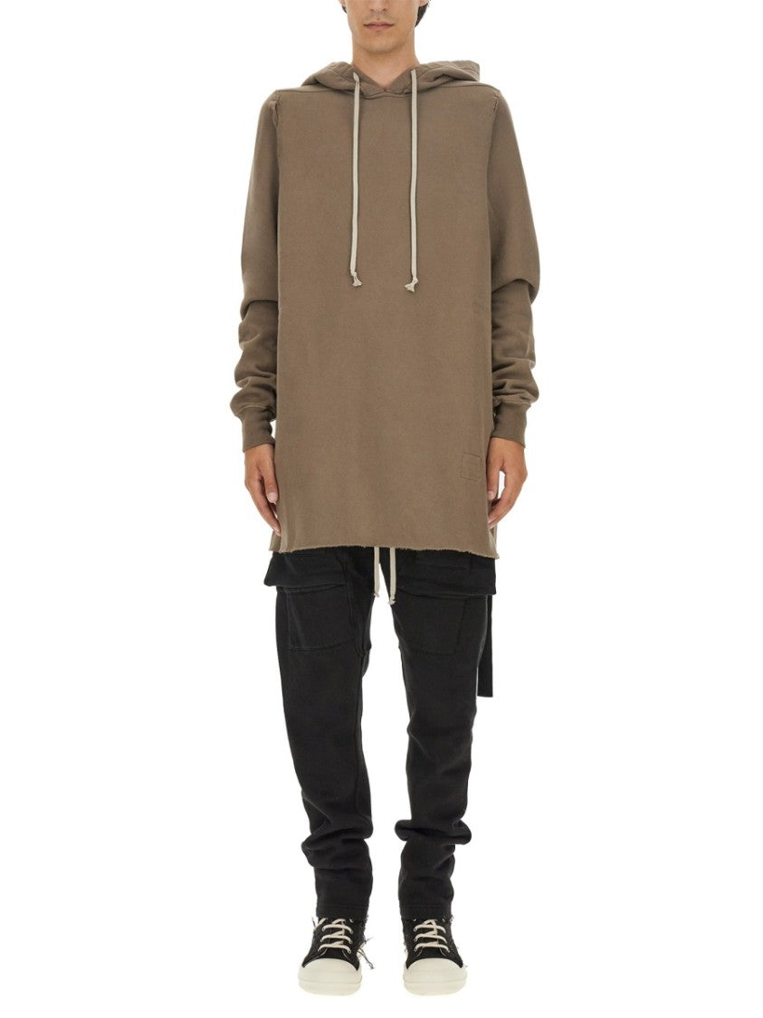 Oversized Cotton Hoodie With Drawstring Hood