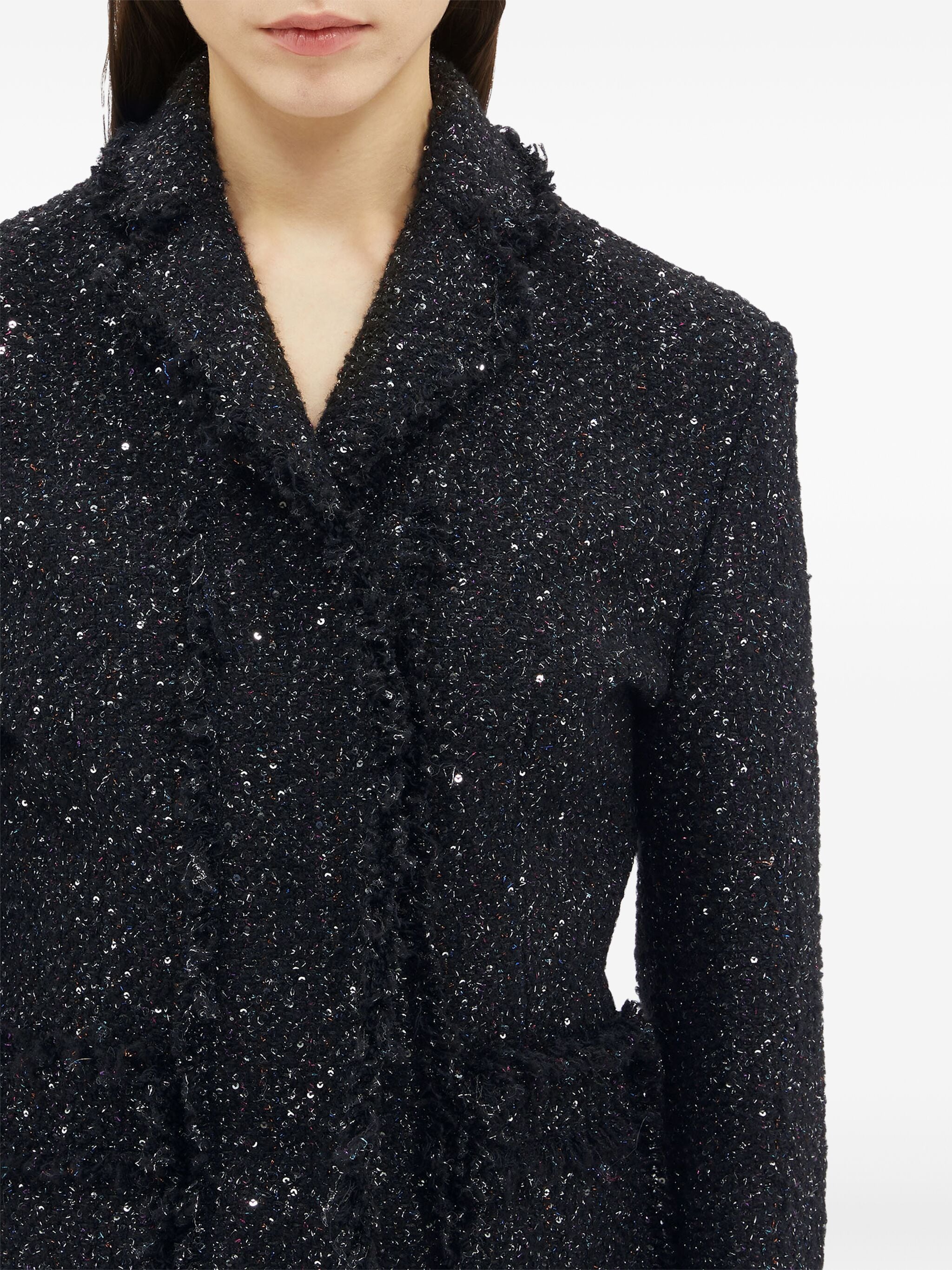 Black Tailored Textured Cotton Casual Jacket