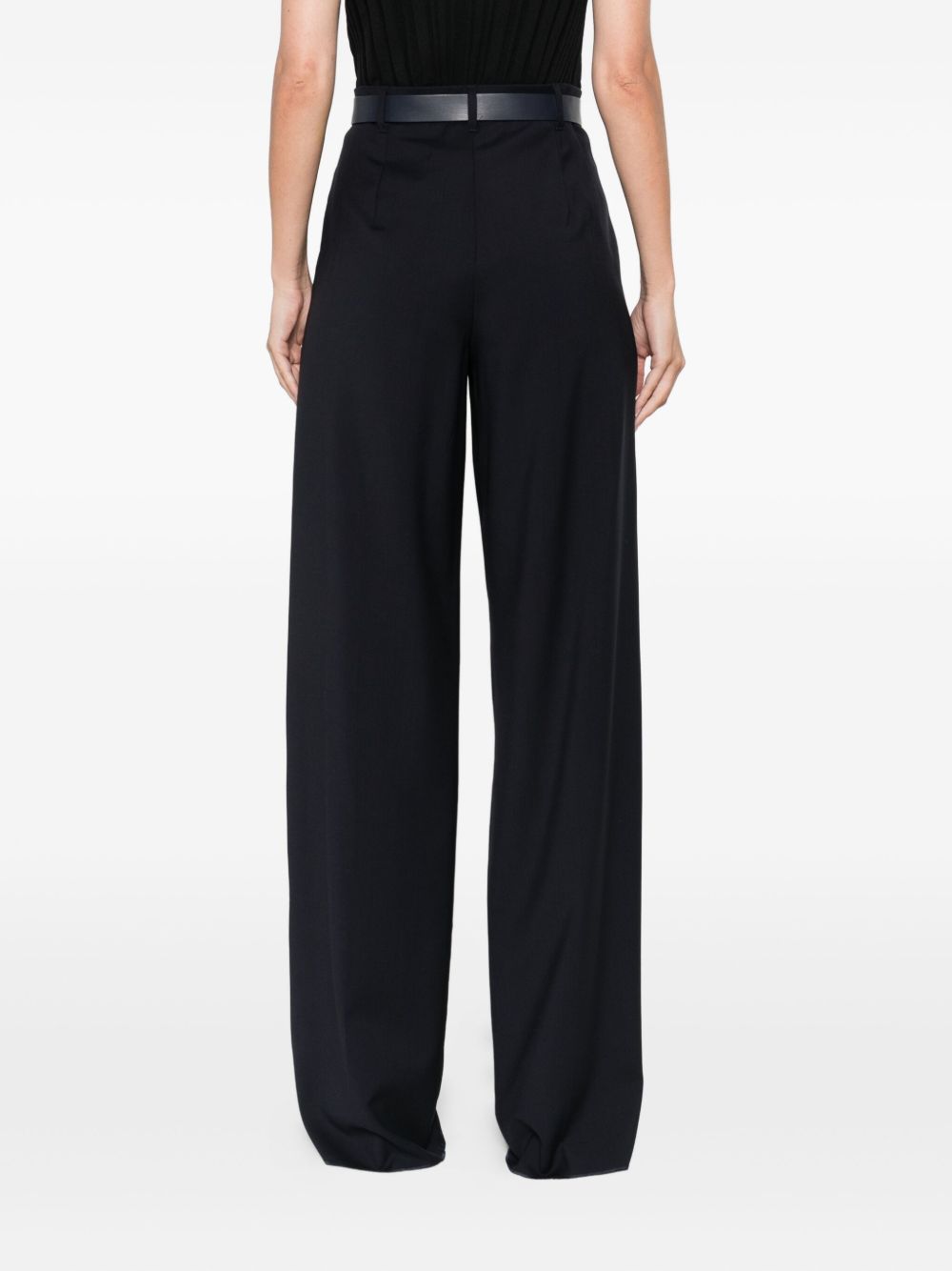 Wide-Leg Trousers With Tailored Belt And Pleats