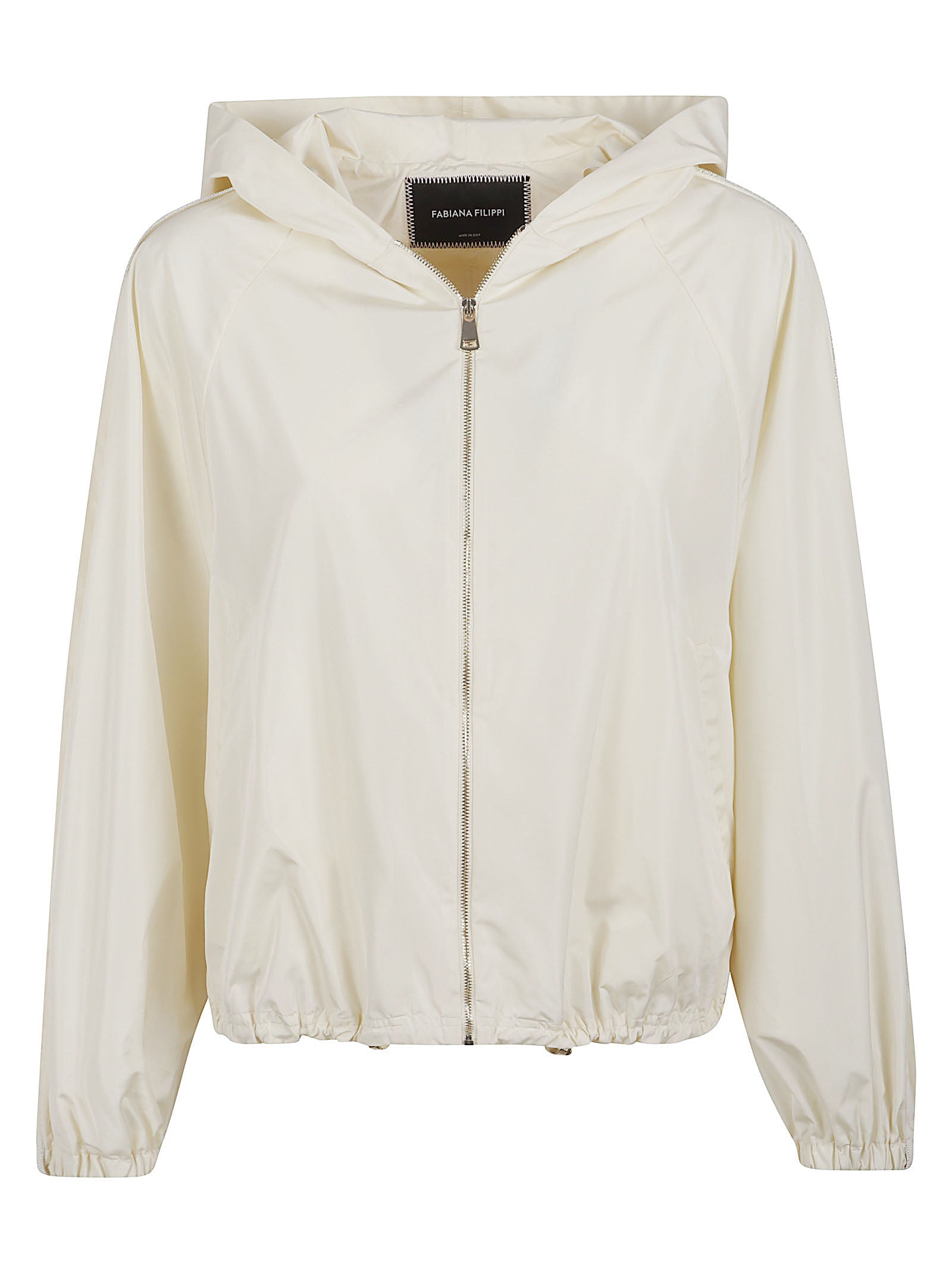 Cropped White Coat with Minimalist Design and Hood
