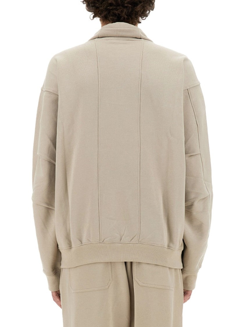 Half-Zip Sweatshirt With High Collar