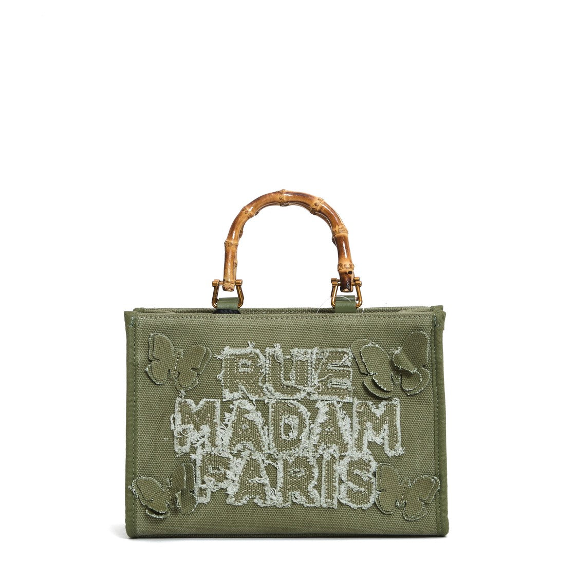 Canvas Mini Tote With Butterfly Appliqués
