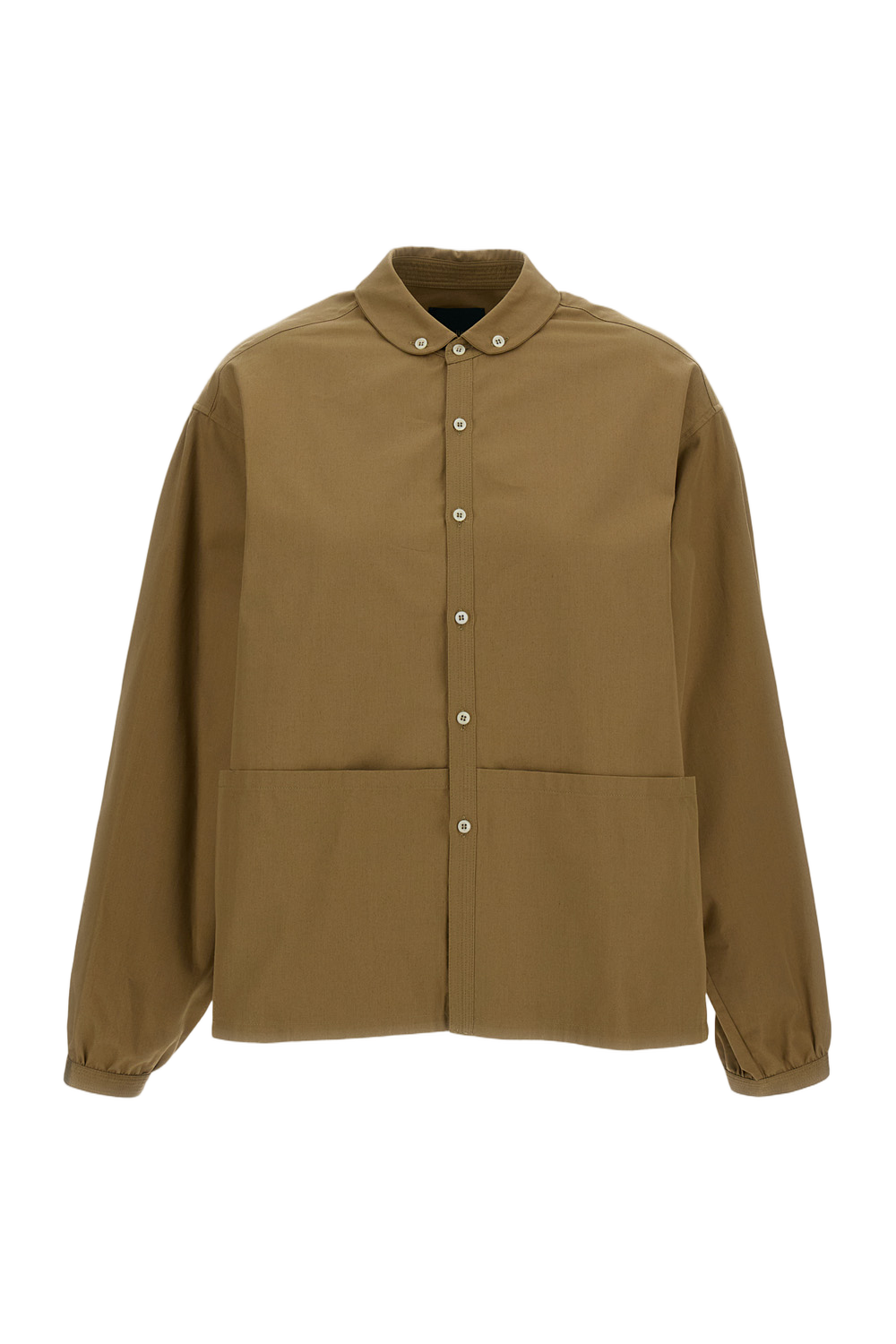 Tailored Button-Down Shirt in Soft Beige