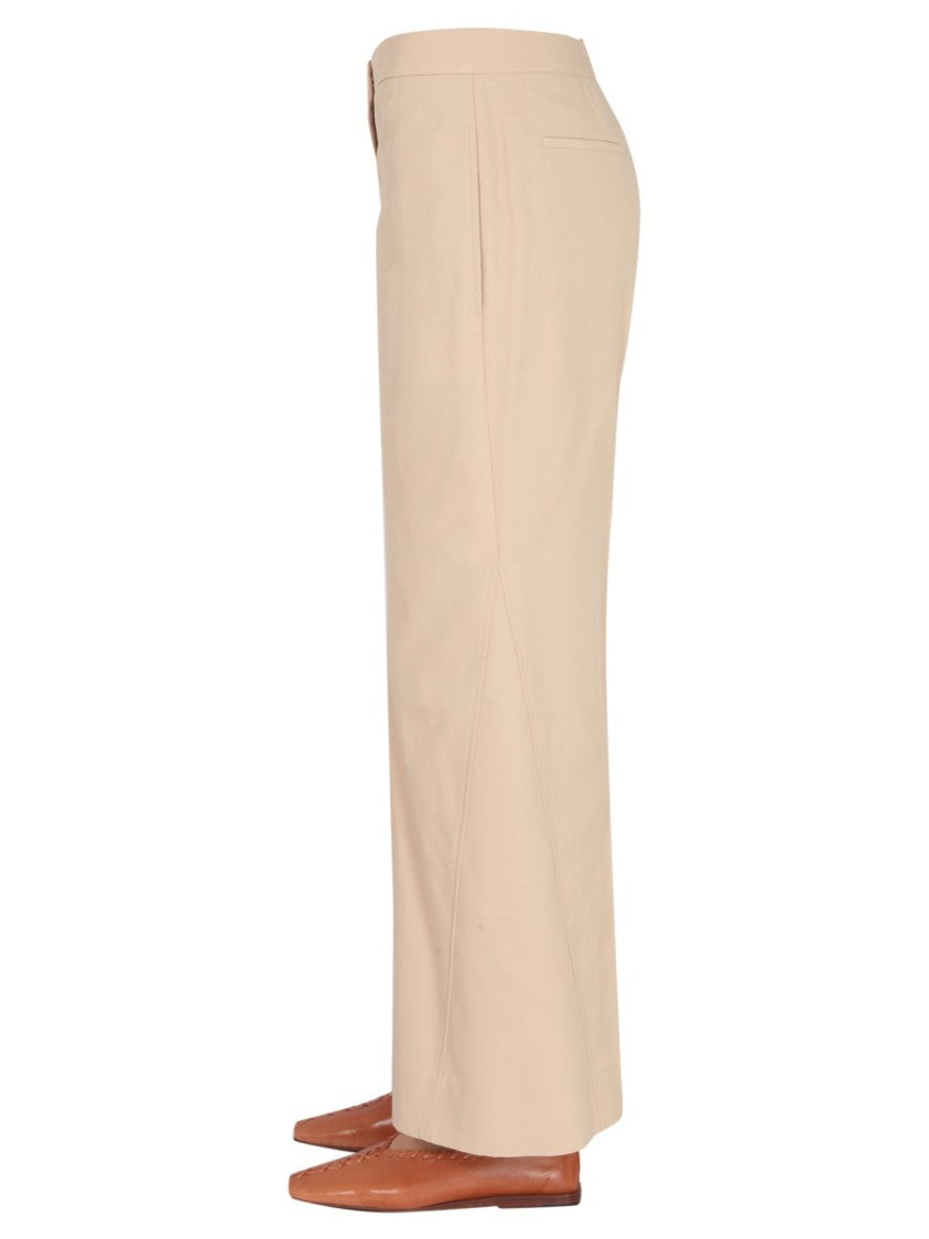 High-Waisted Wide-Leg Trousers With Front Closure