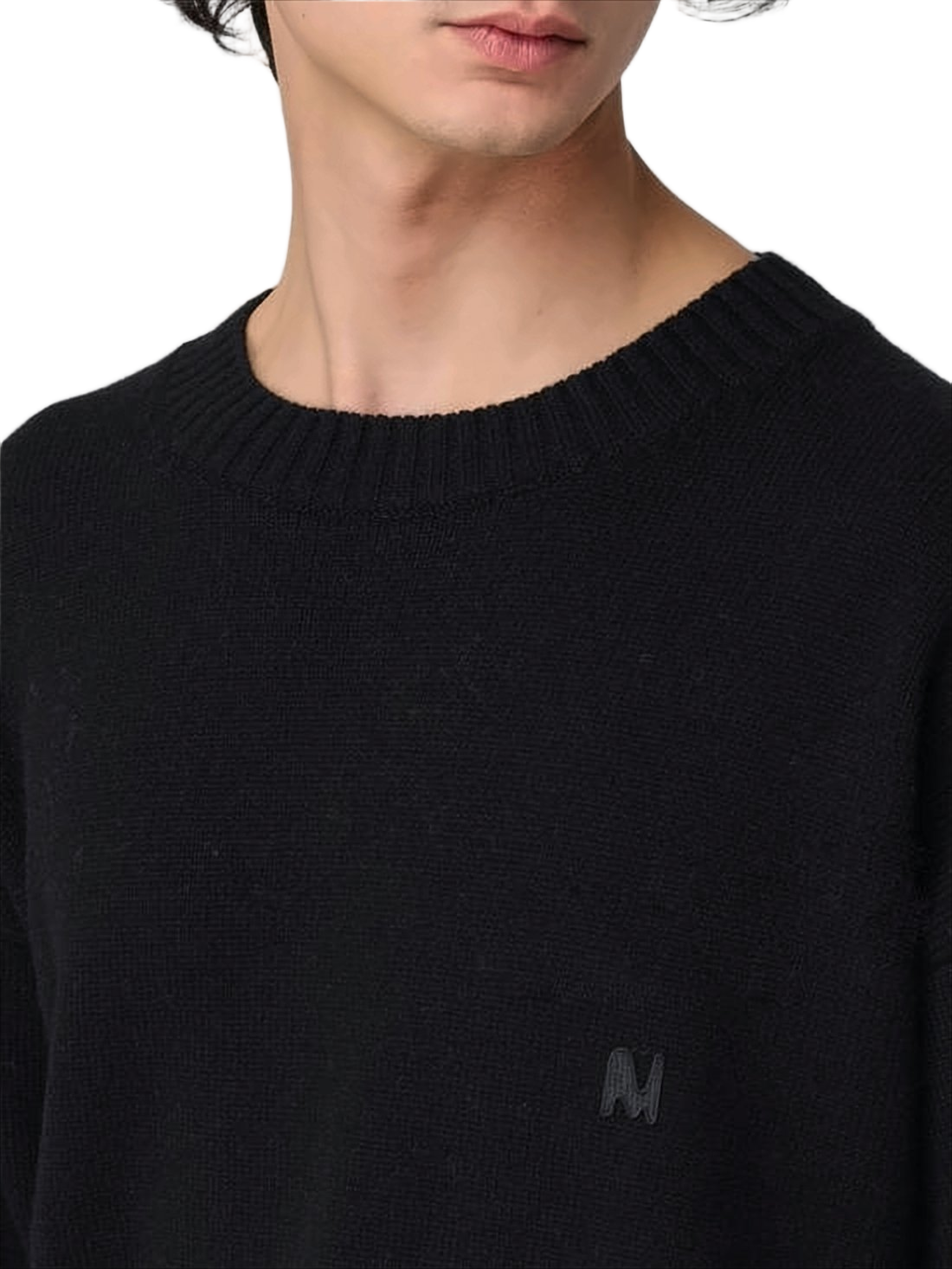 Relaxed Fit Black Merino Wool