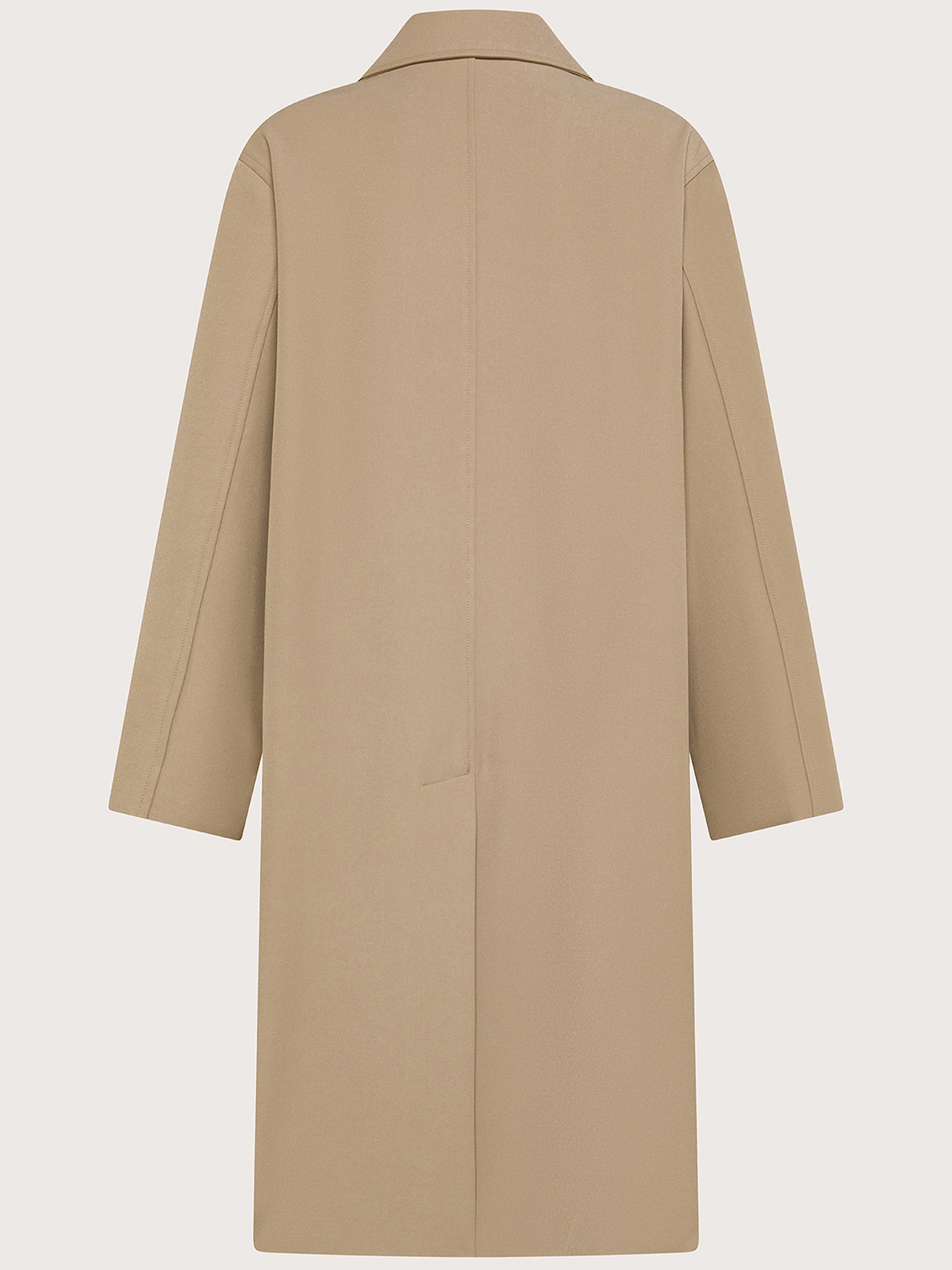 Beige Trench Straight Silhouette Cotton Trench