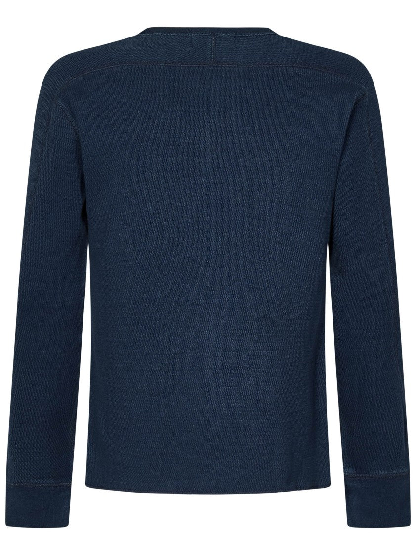 Textured Knit Blue Sweater