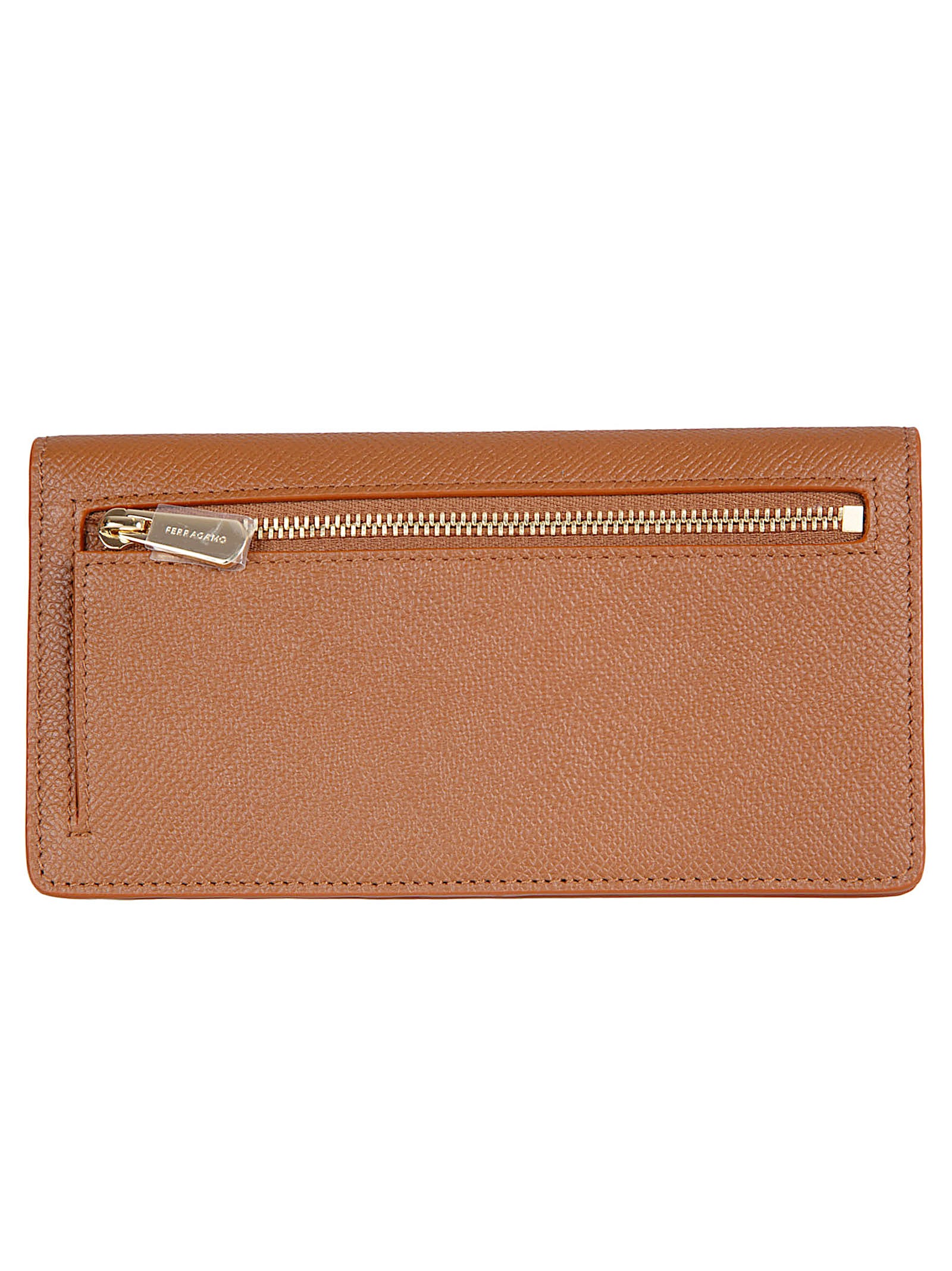 Textured Hammered Calf Leather Wallet with Gold-tone Gancini Buckle