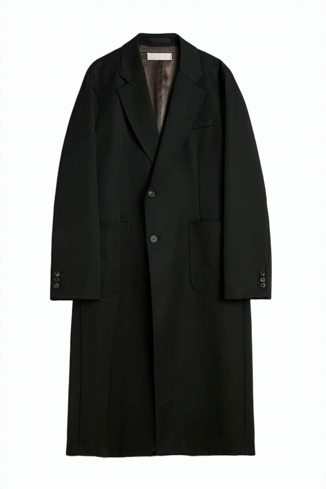 Tailored Black Coat with Classic Lapel