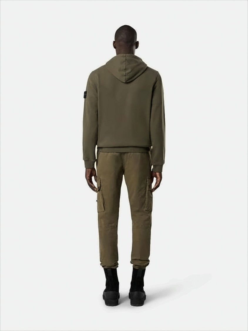Muted Olive Green Relaxed Fit Hoodie