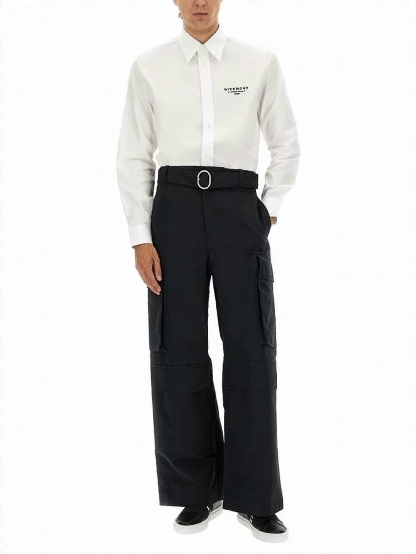 Long-Sleeve Button-Down Shirt with Subtle Logo Detail