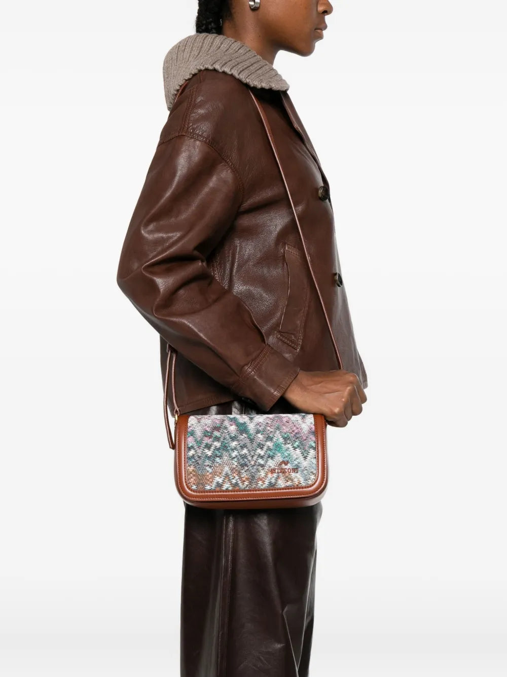 Woven Patterned Missoni Bag With Textured Surface