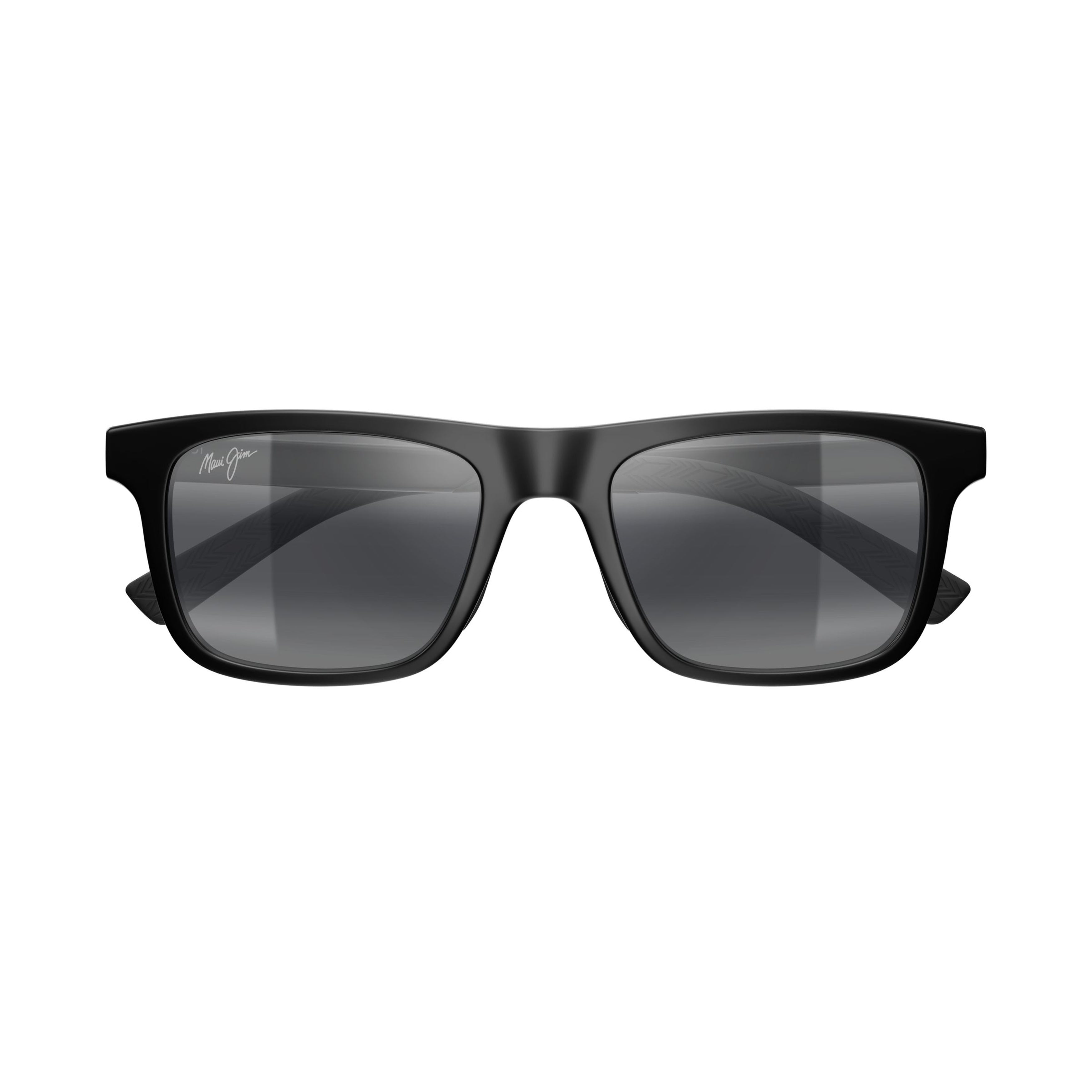 Moaka Rectangular Matte Black Sunglasses with Gradient Lenses
