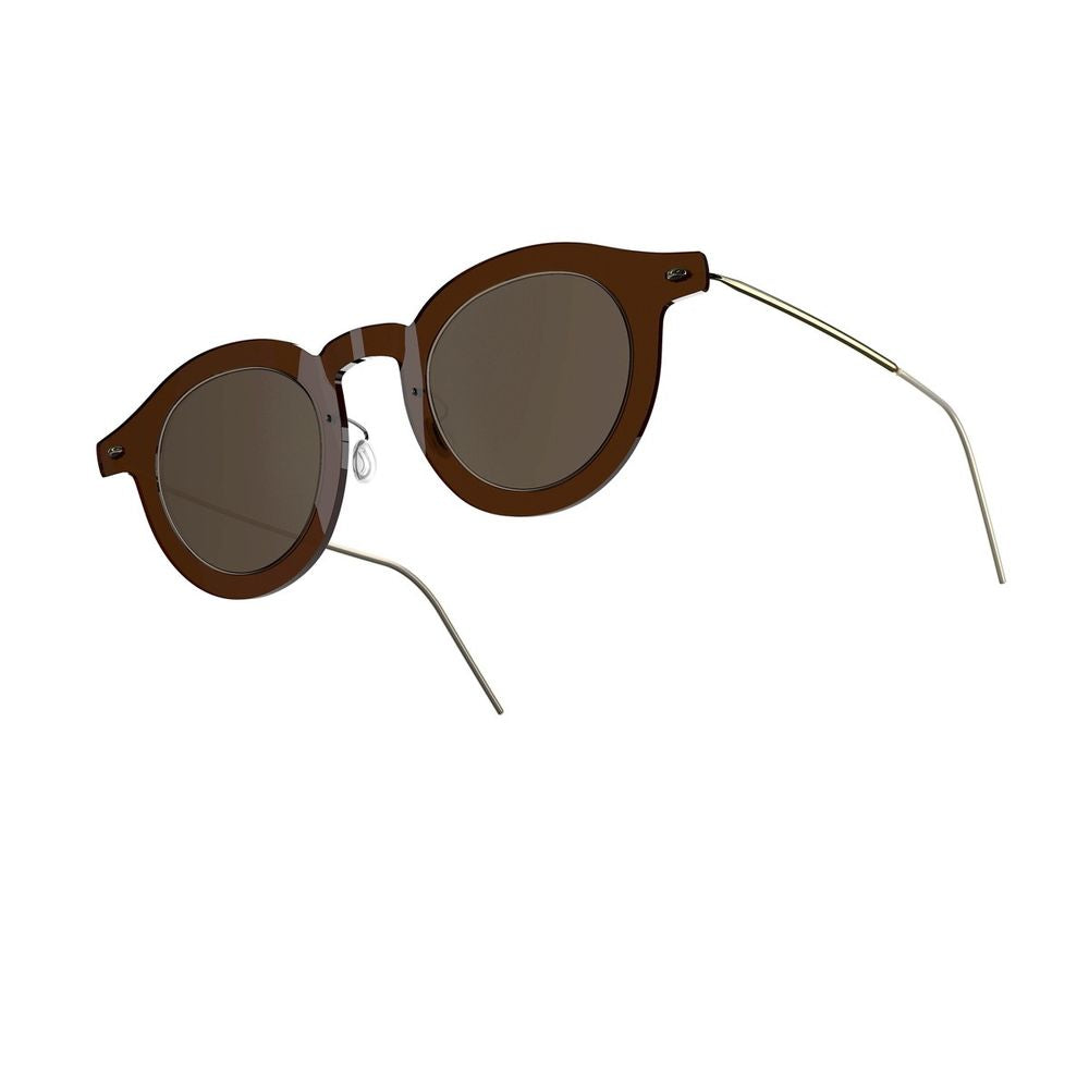 Sun Titanium 8342 C10/Pgt/Sl111/Brown Round Sunglasses