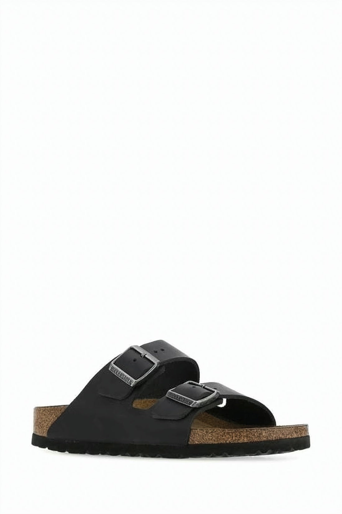 Double Strap Leather Slide Sandal