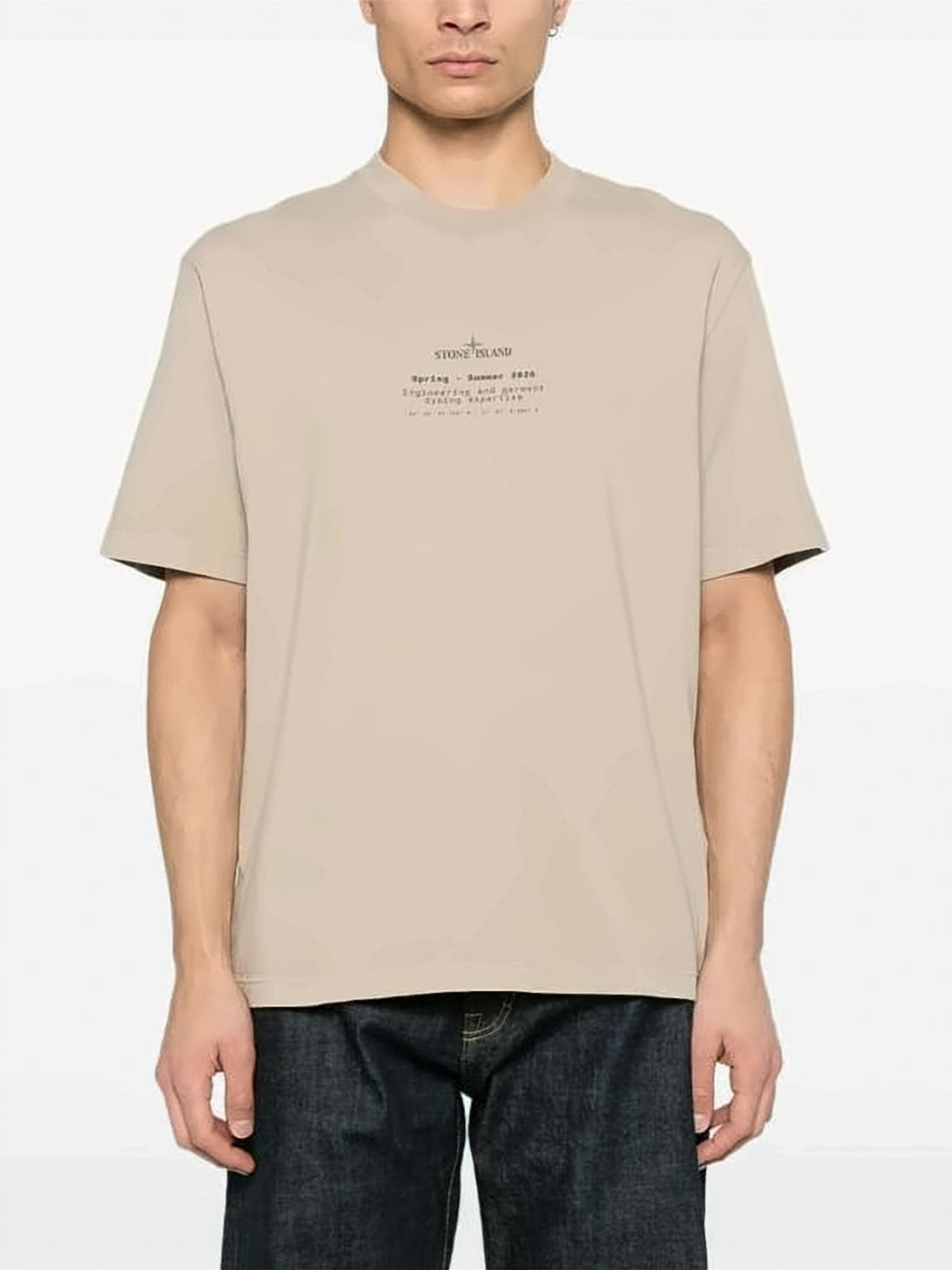 Short-Sleeve Stone Island T-Shirt with Compass Graphic