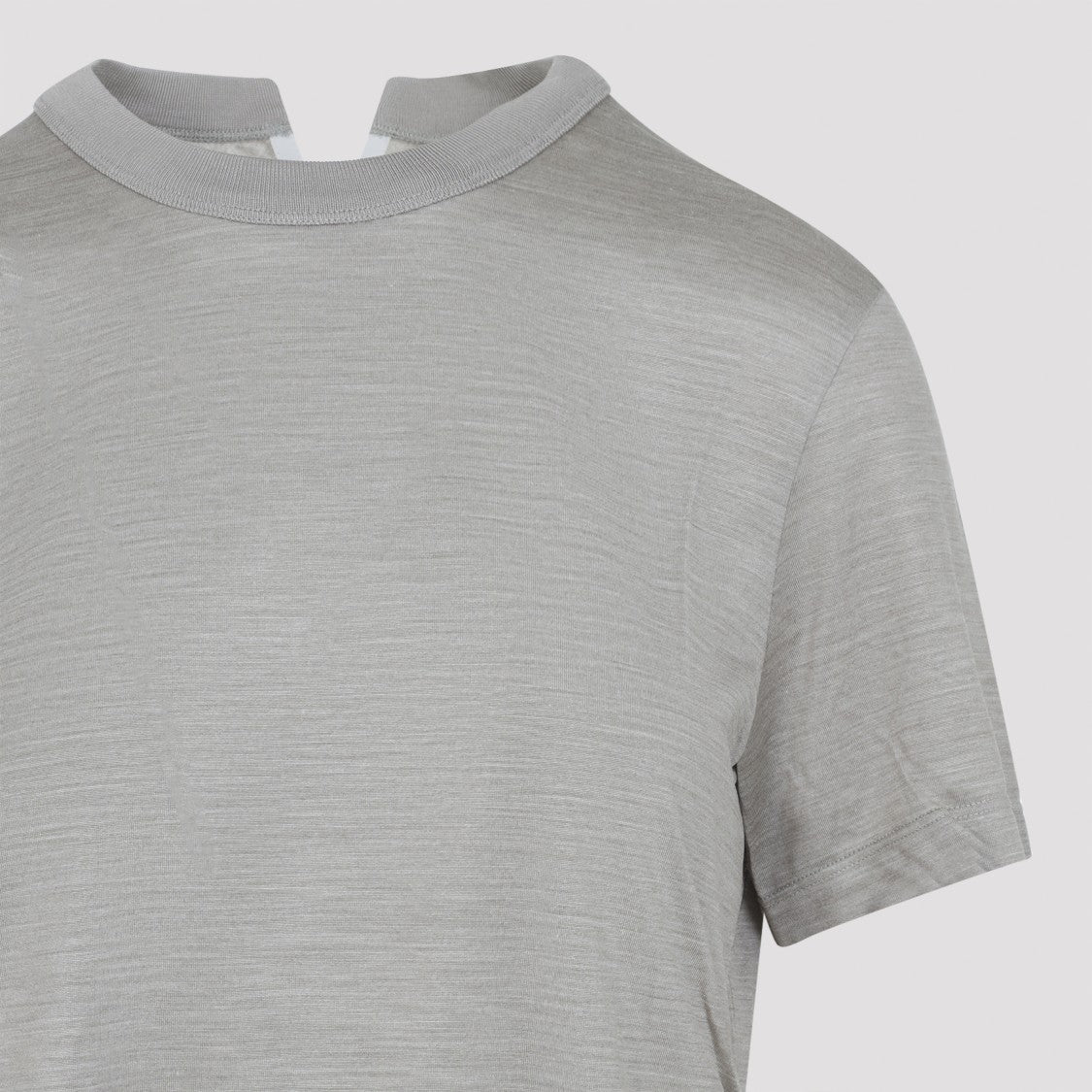 Silk T-Shirt With Notch Detail