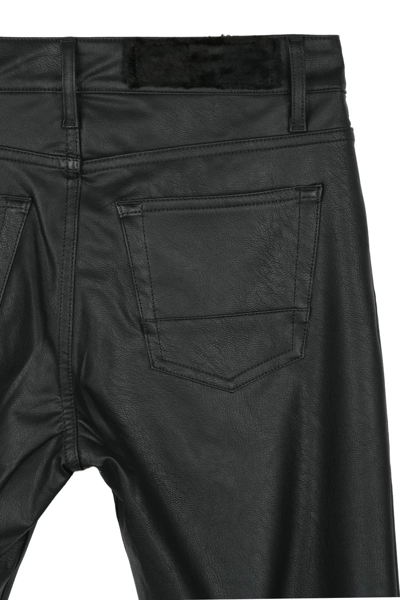 Faux Leather Trousers - Black