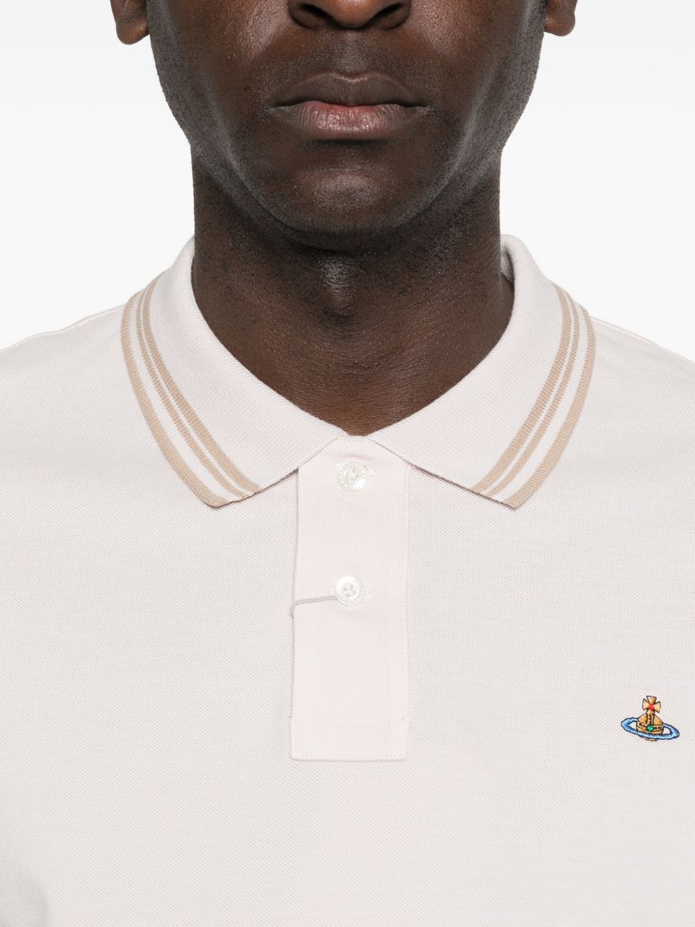 Short-Sleeved Polo Shirt With Dual Stripe Detail