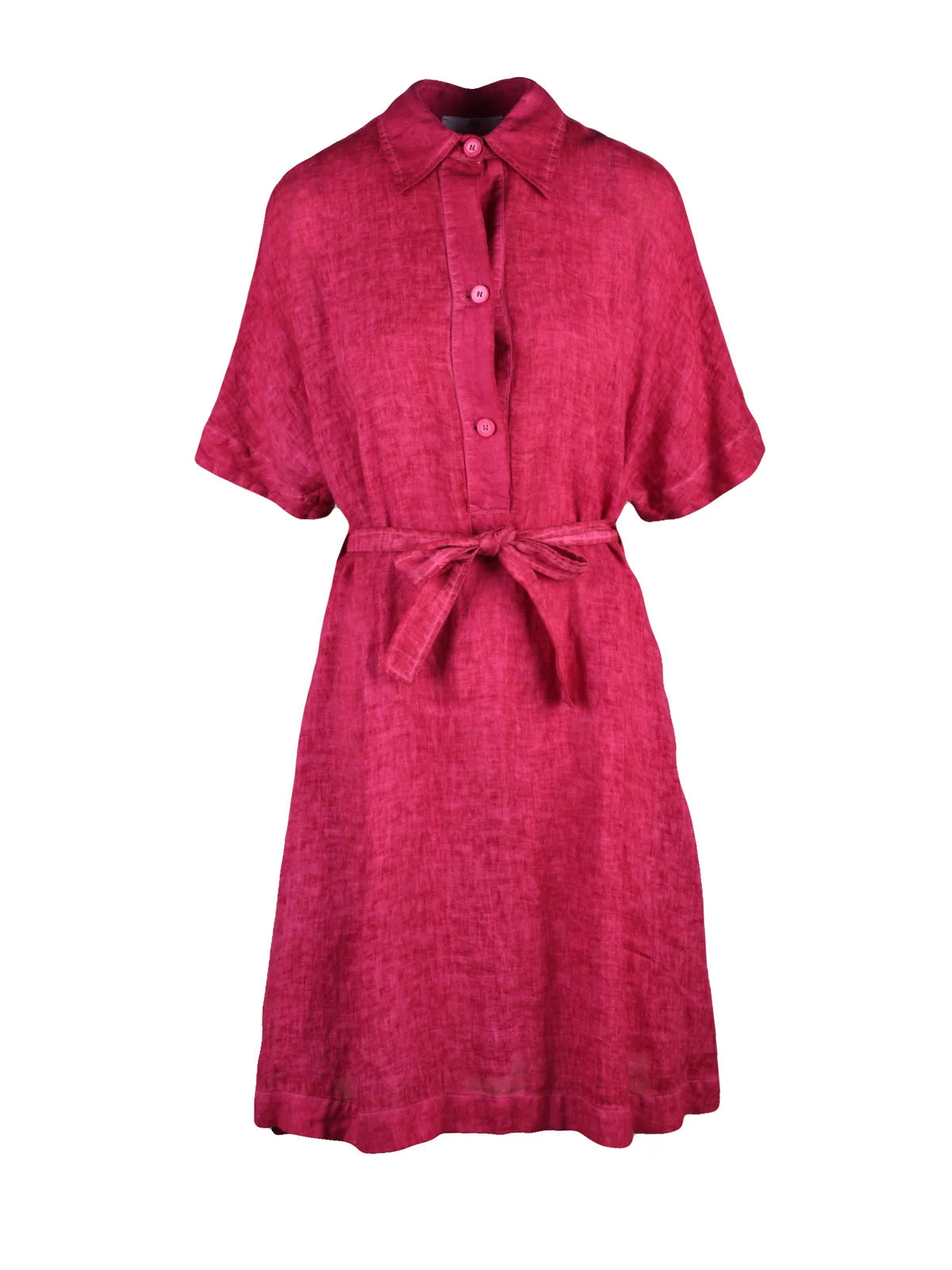 Fuchsia Linen Chemise Dress