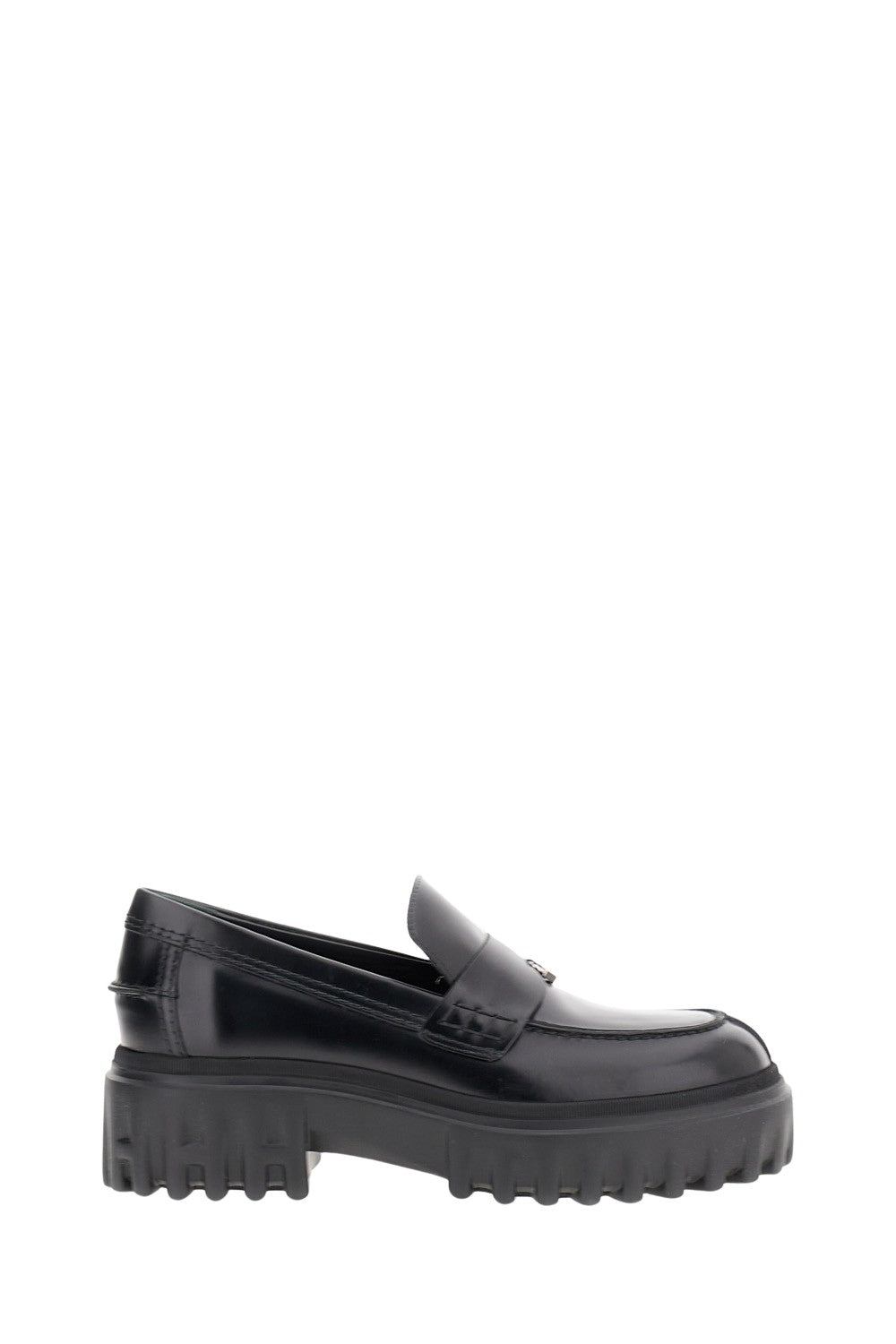 Classic Black Loafers With Metal 'H' Detail