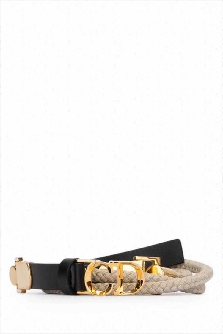 Braided Linen and Calf Leather Belt