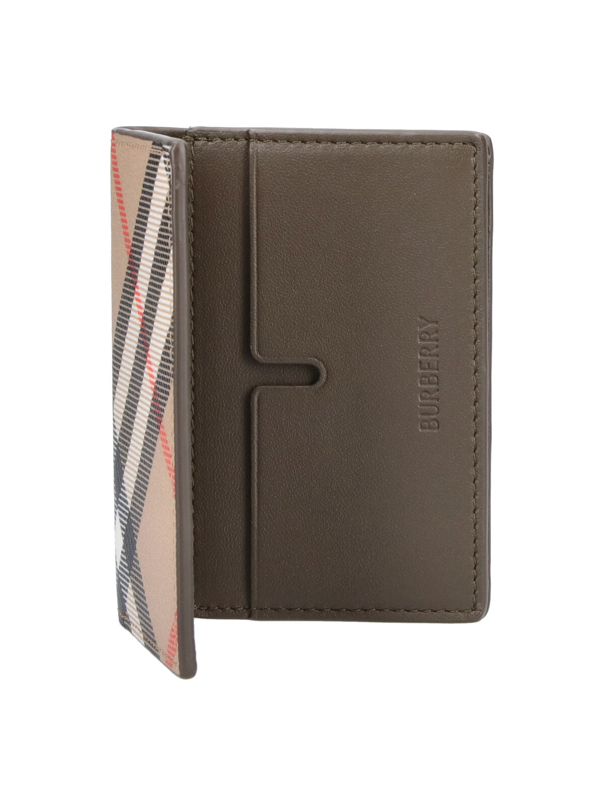 Beige Check Pattern Bifold Wallet