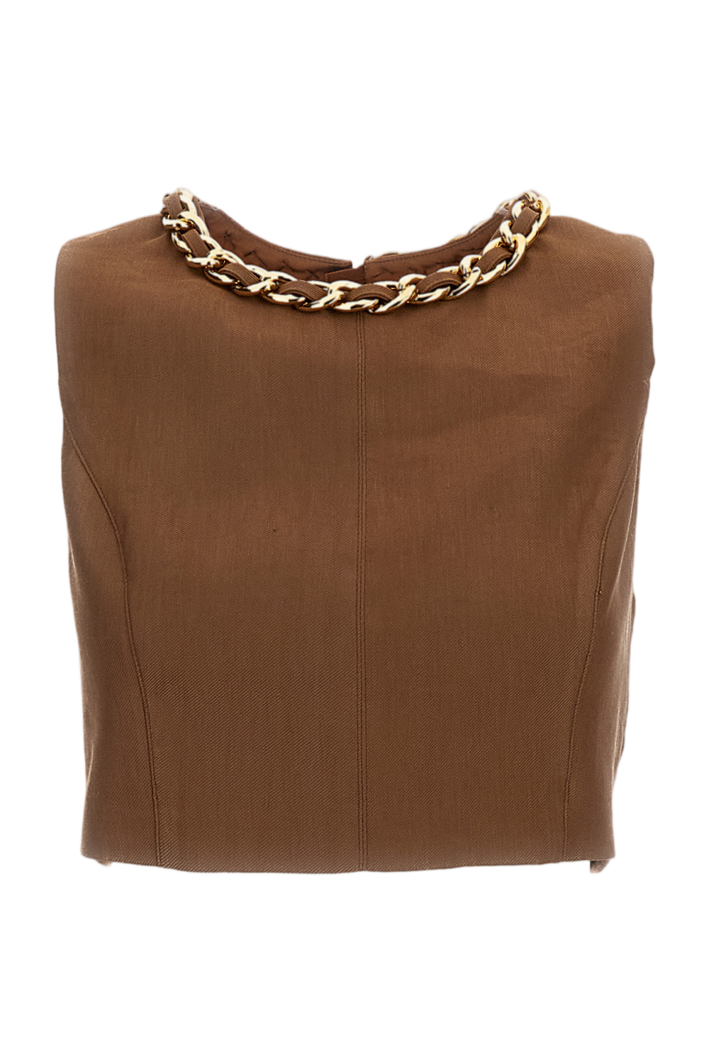 Cropped linen-blend top