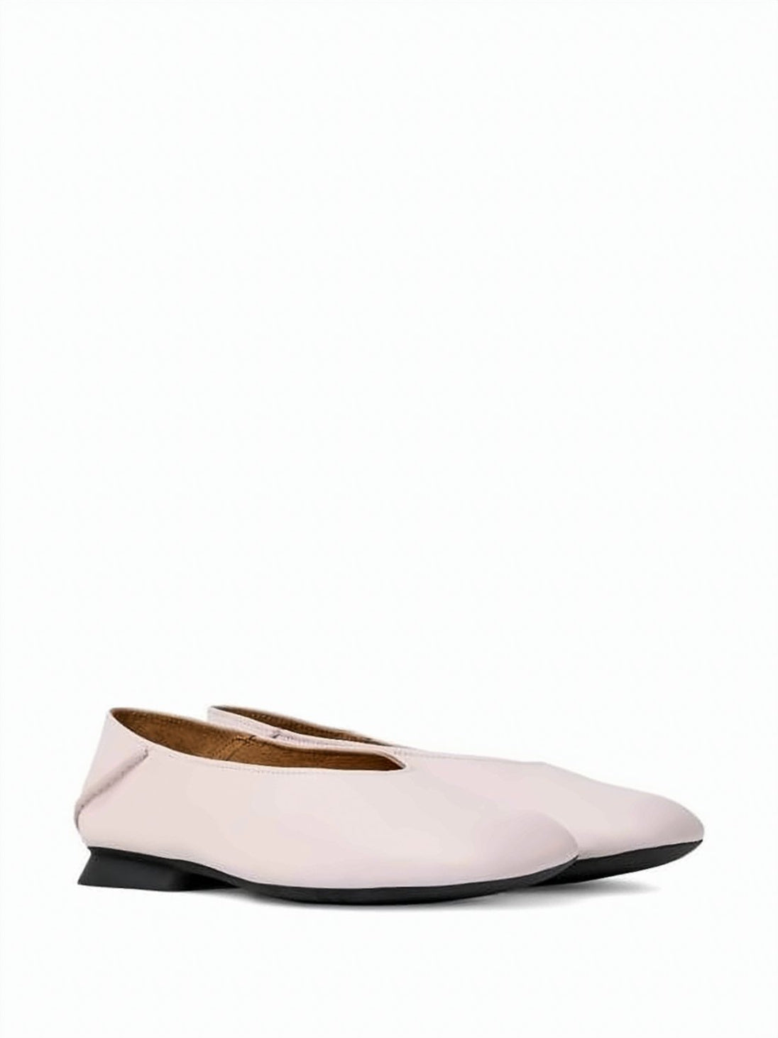 Pink Minimalist Calf Leather Flats With Subtle Heel