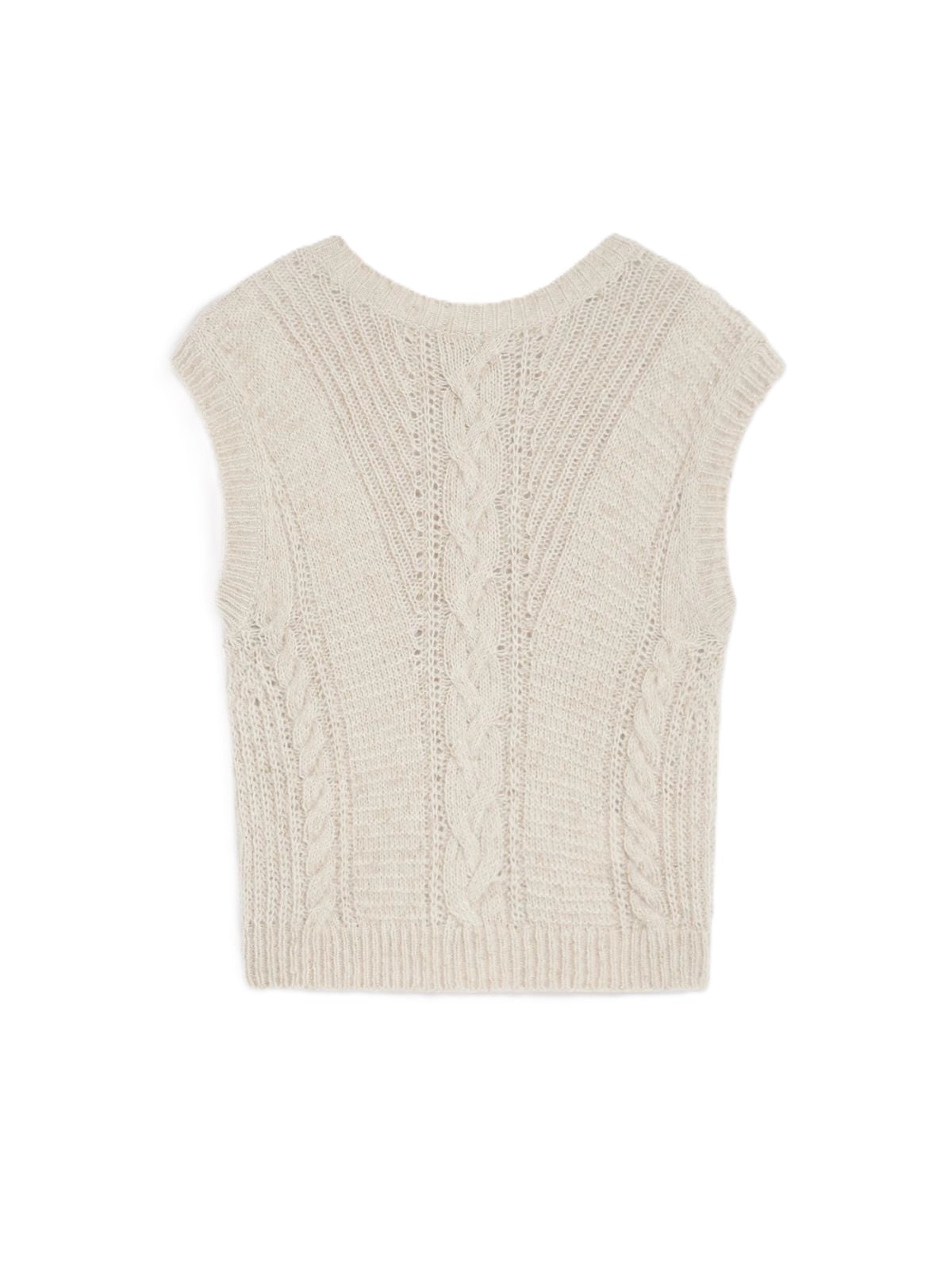 Taffy Knitted Vest With Cable Knit Design