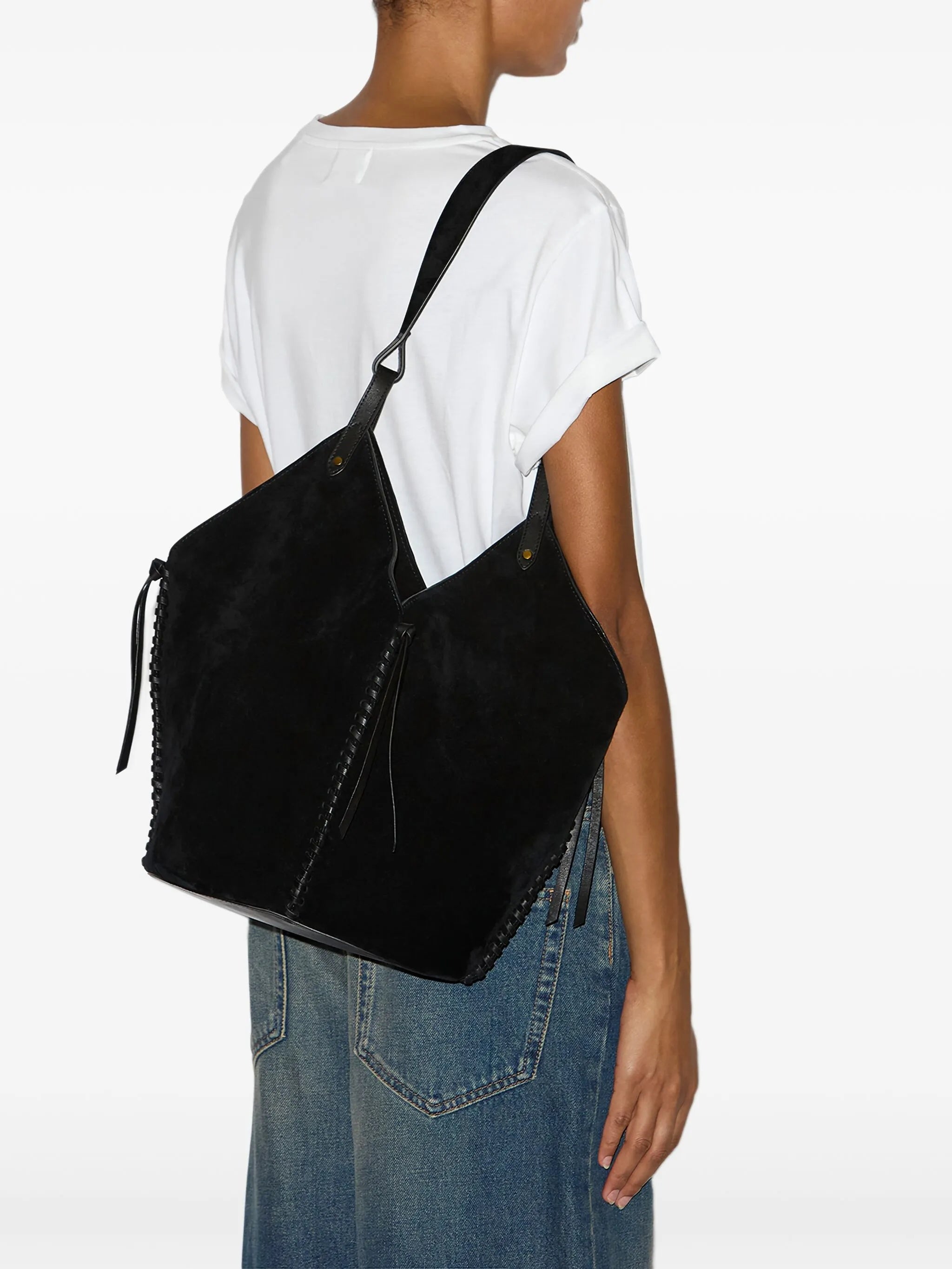 Black Tampa Calf Velvet Shoulder Bag