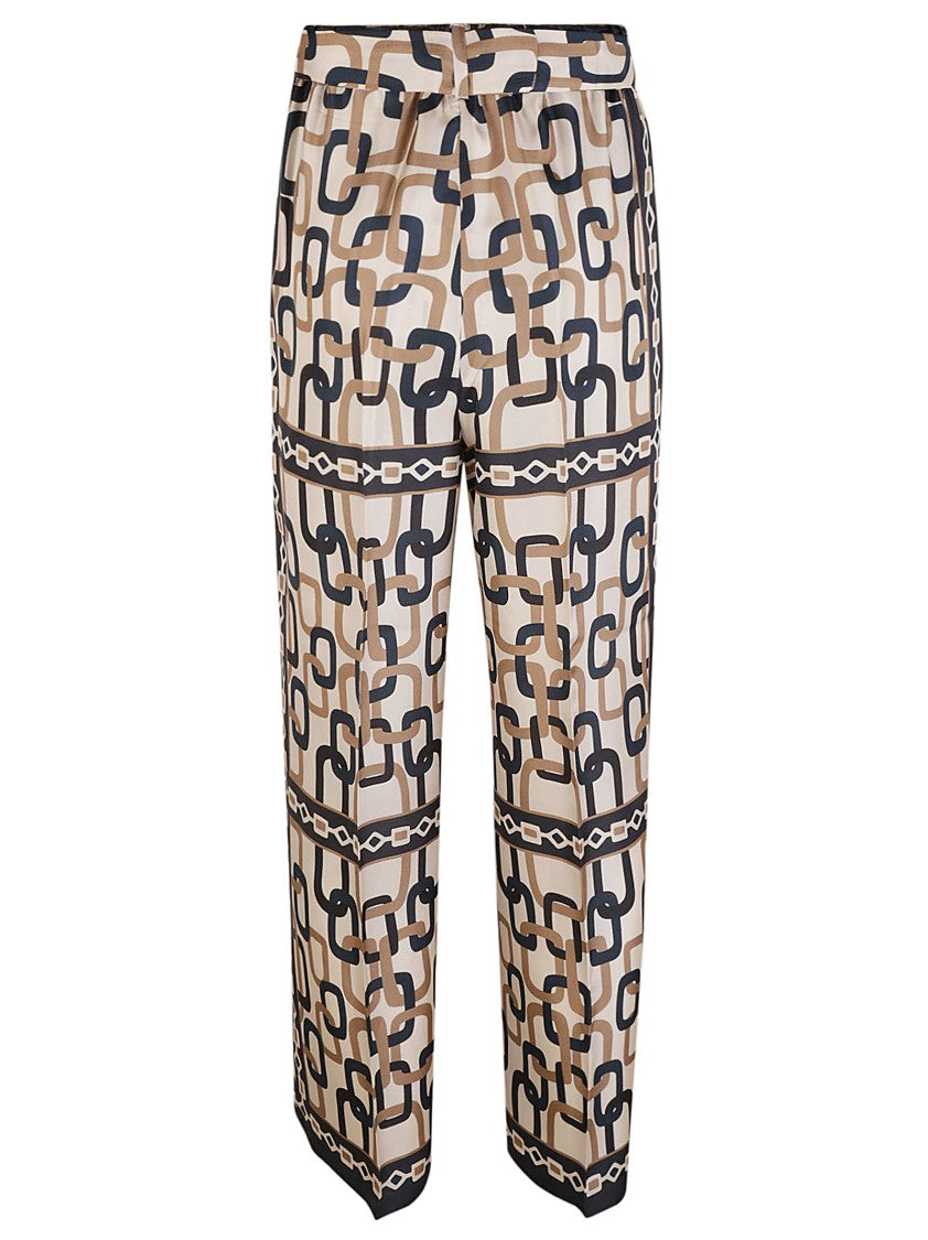 Wide-Leg Trousers With Chain Link Pattern