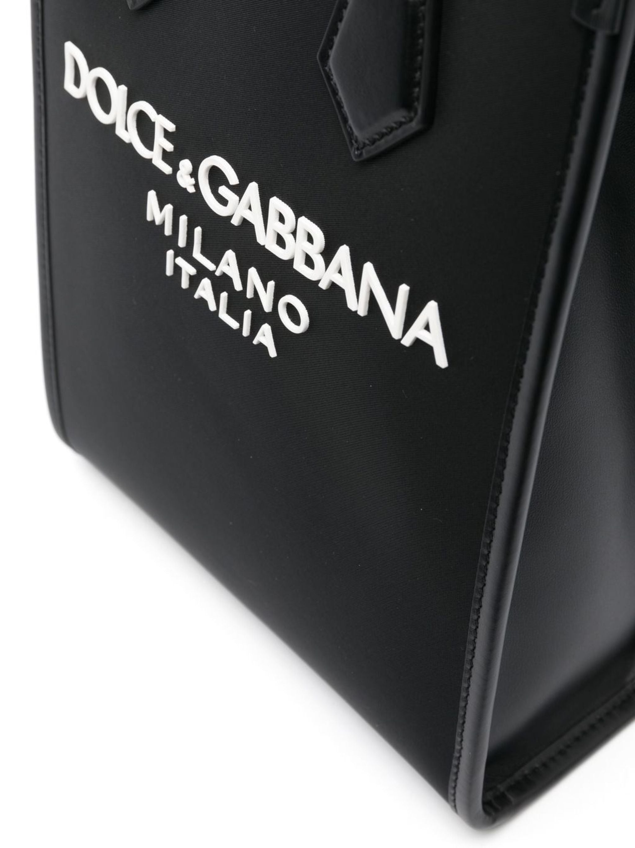 Compact Nylon Calf Leather Milano Tote