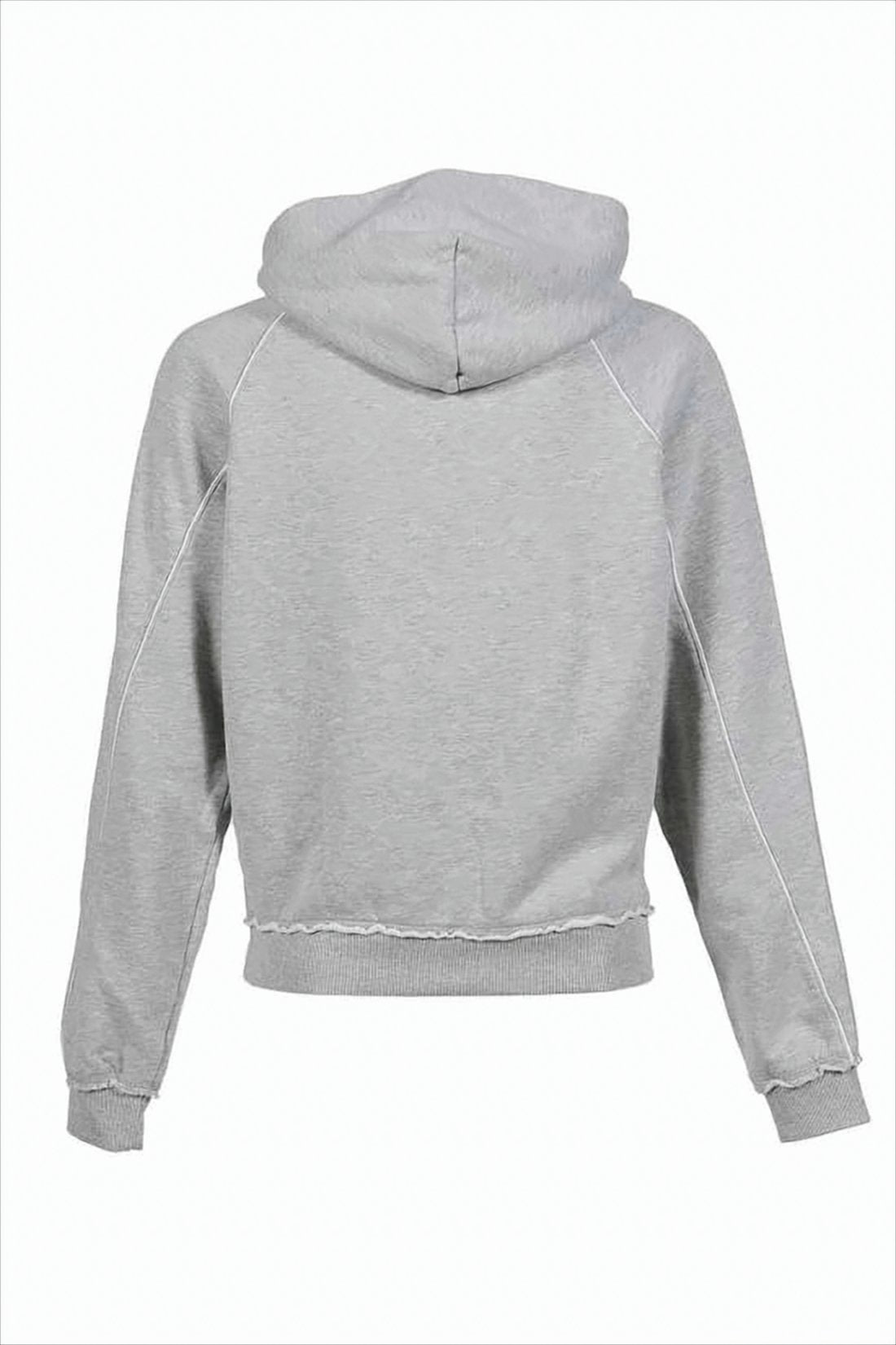 Cropped Long-Sleeve Hoodie with Graphic Patch
