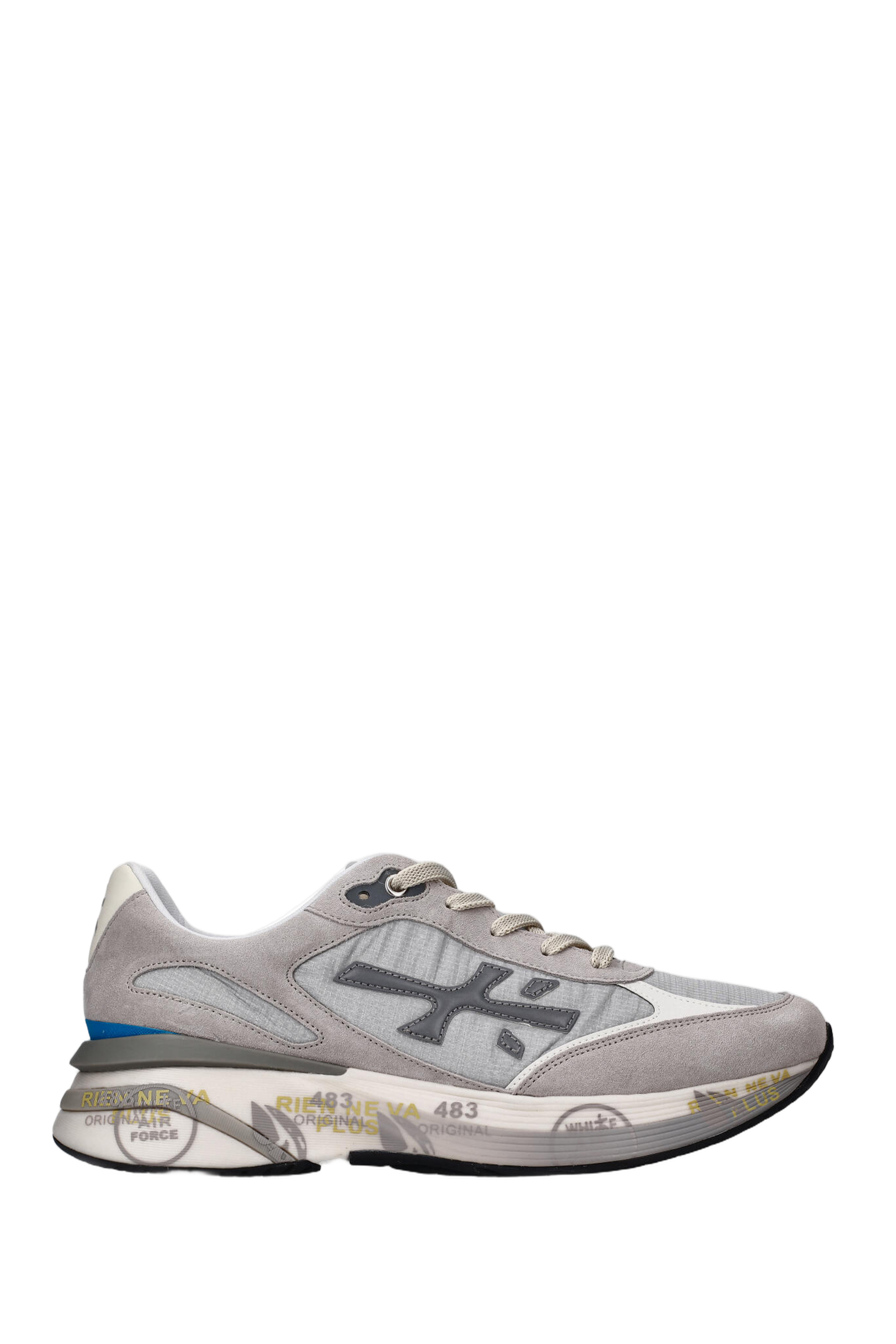 Grey Moerun Leather And Canvas Sneakers