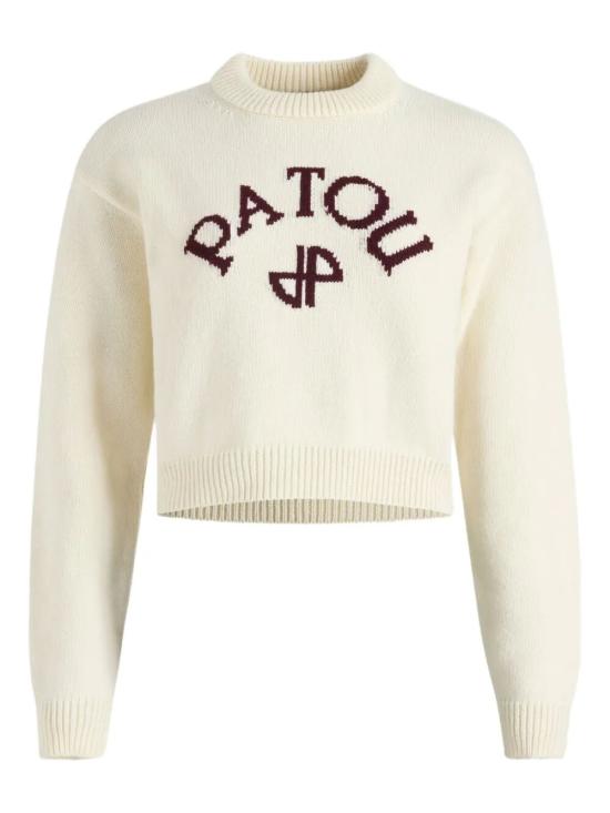 Cropped Knit Sweater with Ribbed Detailing