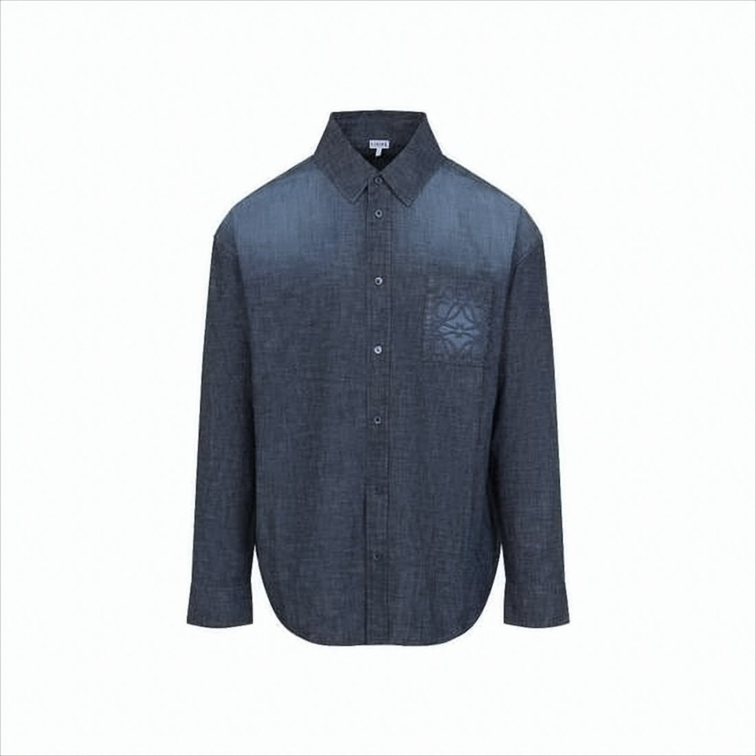 Subtle Gradient Long-Sleeve Shirt with Intricate Embroidery