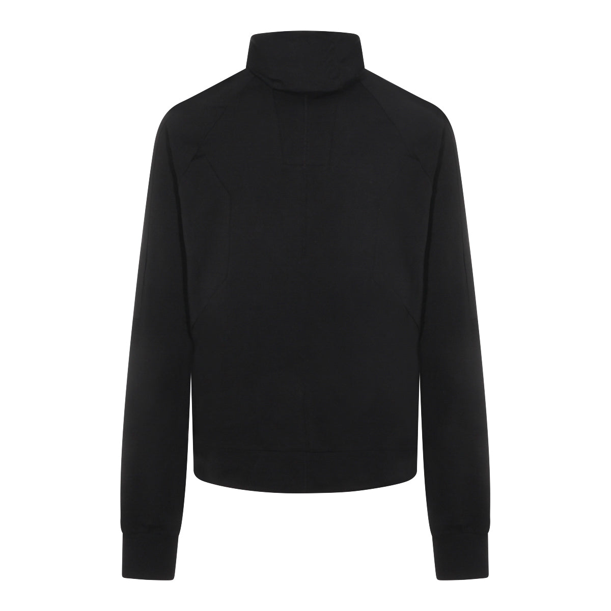 Black Cotton High Collar Zip Sweatshirt