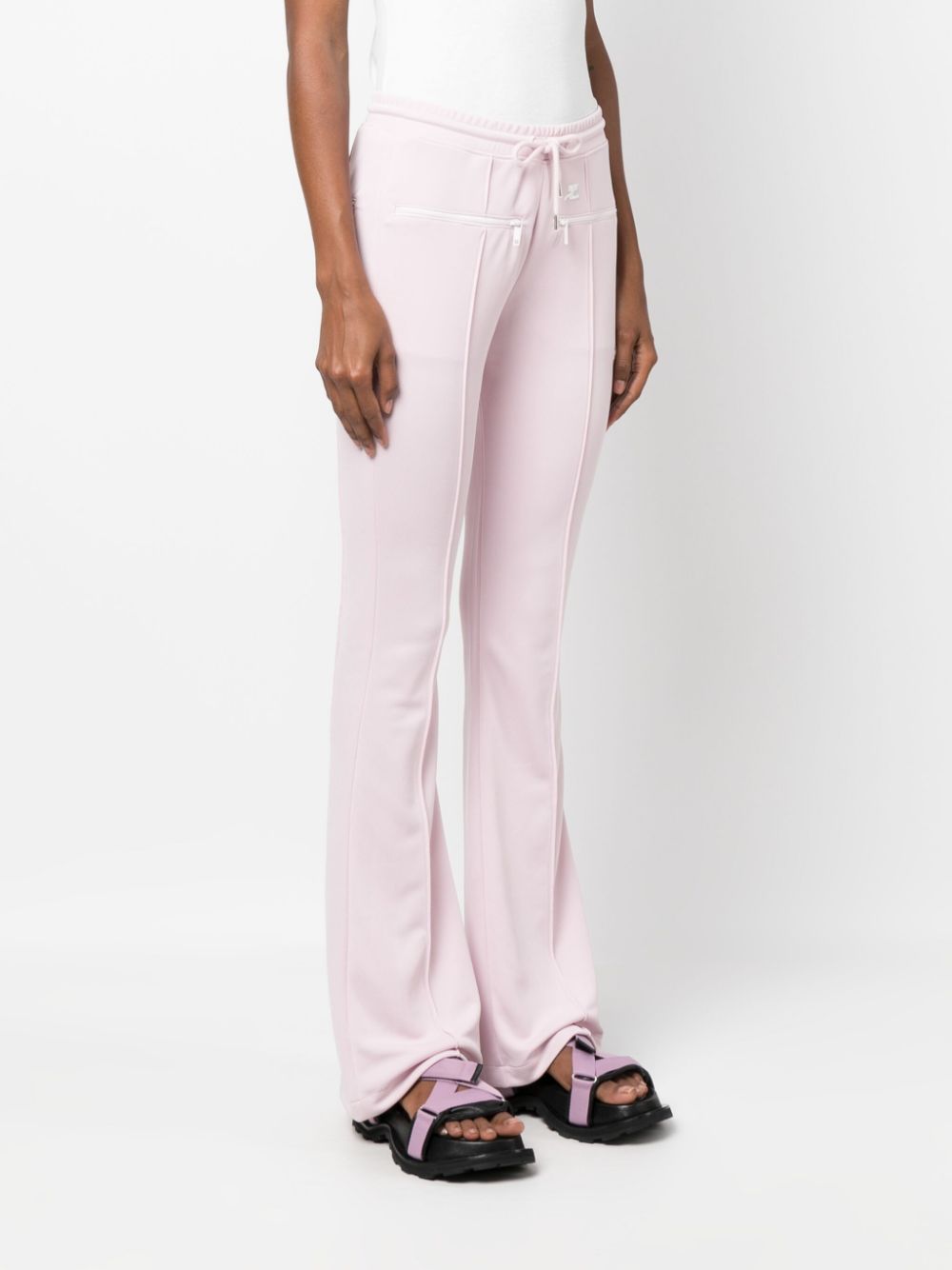 Flared Trousers with Logo Patch