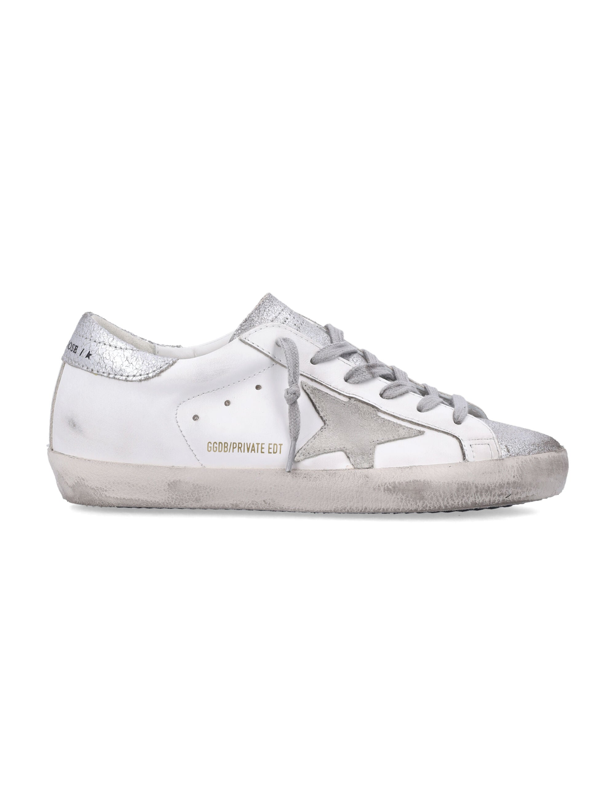 Distressed White Leather Low-Top Sneakers