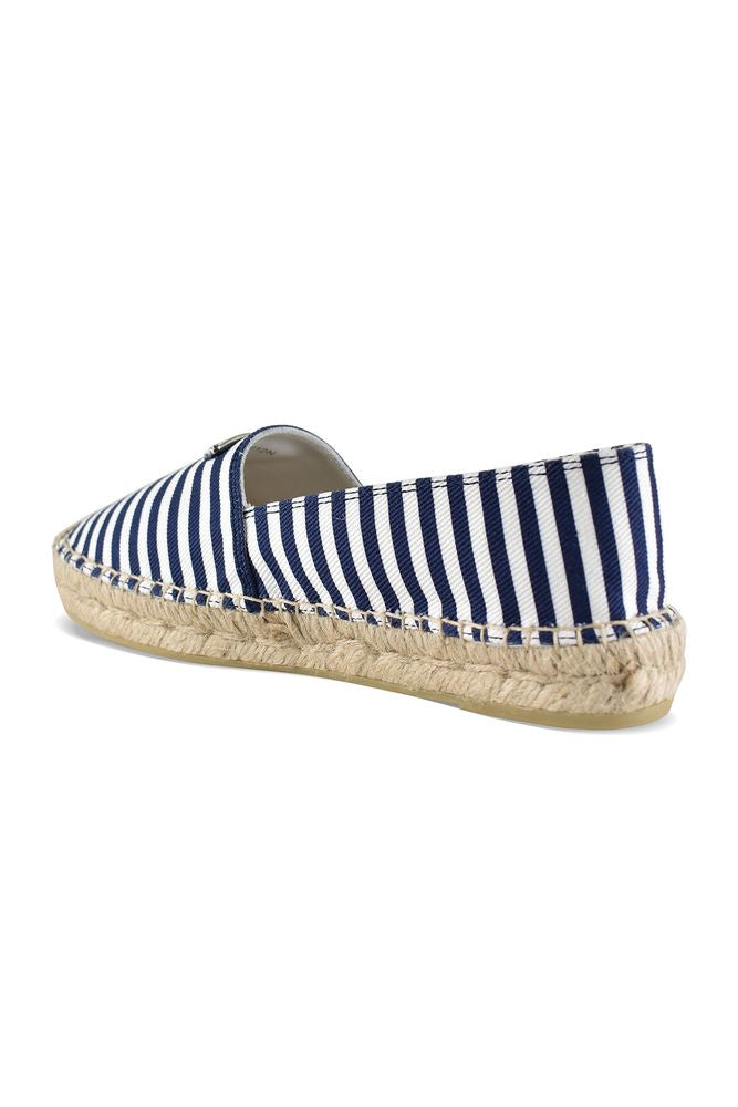 Nautical Canvas Espadrilles With Triangular Metal Logo