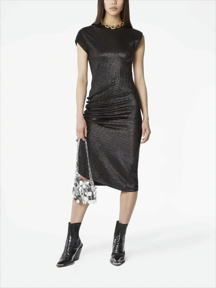 Futuristic Silver Disc Clutch with Chain Strap