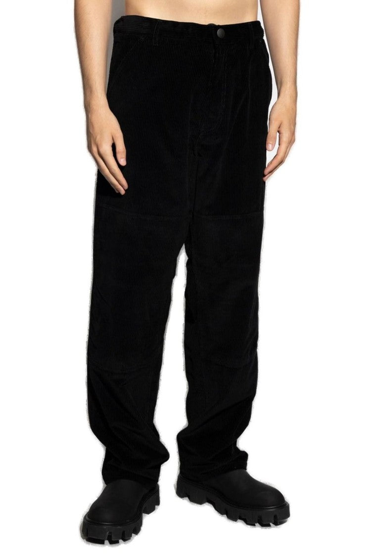 Straight-Fit Textured Cotton Pants