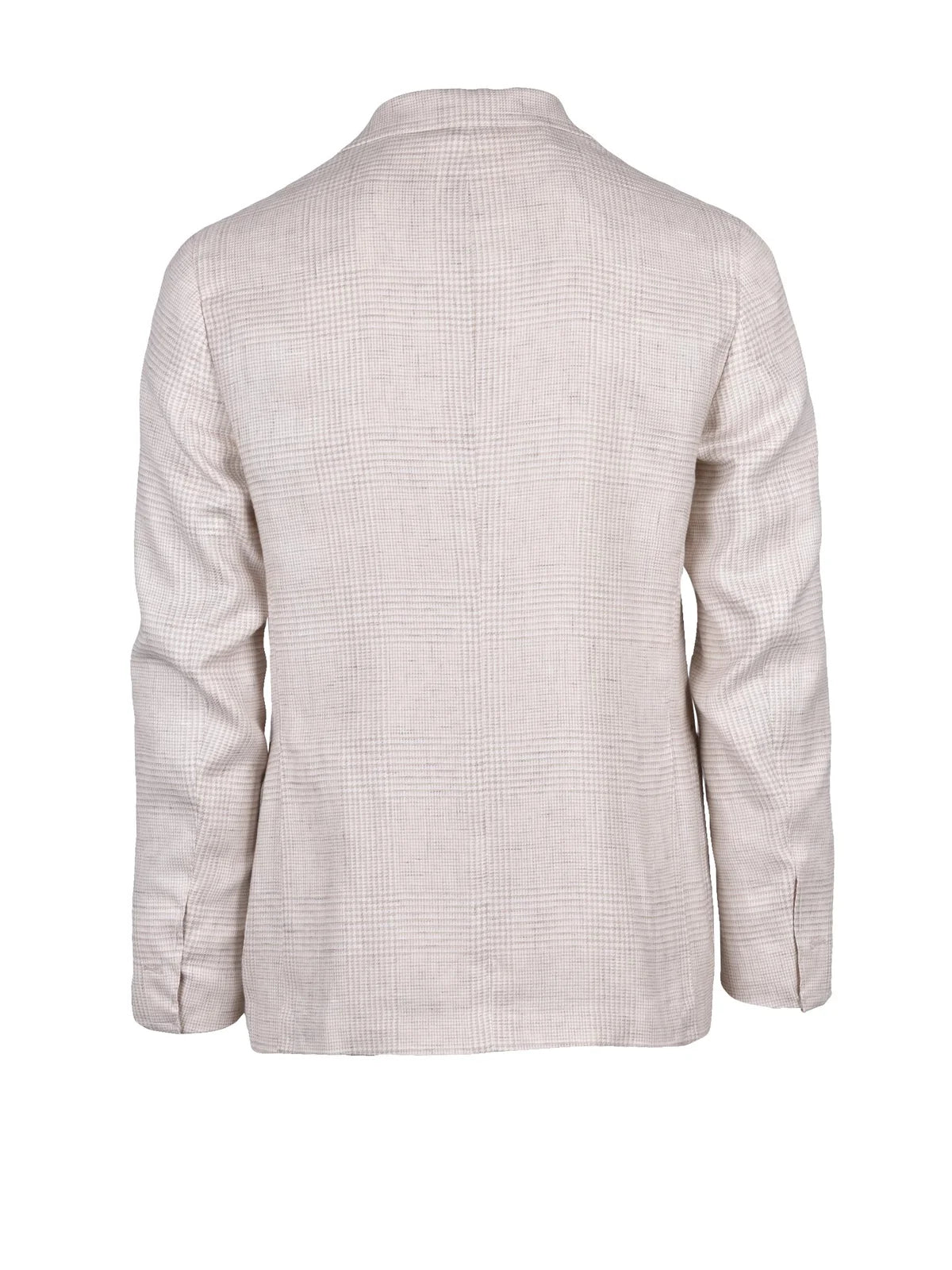 Beige Linen Wool Silk Jacket Trousers Set